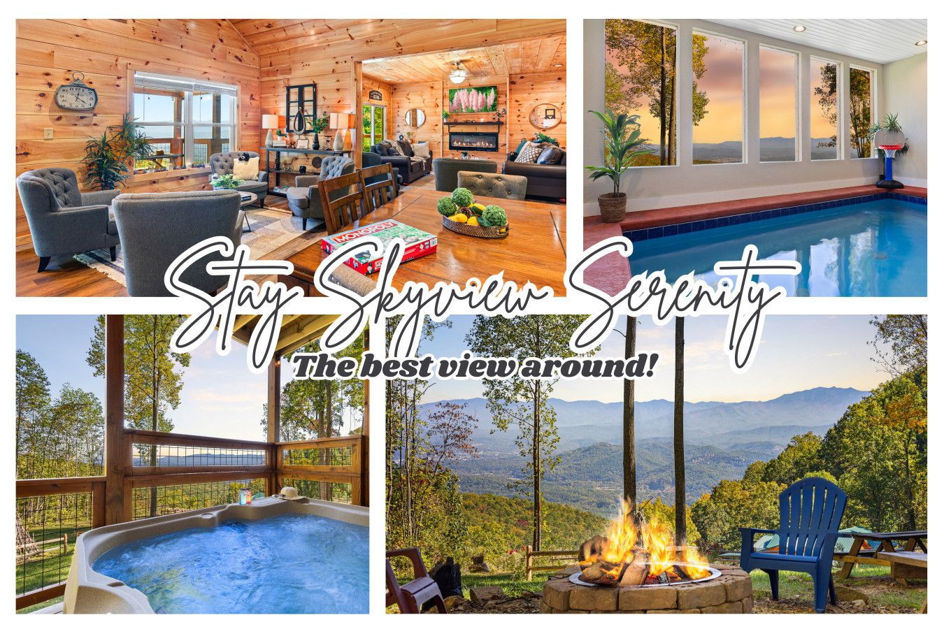 Welcome to Skyview Serenity, a cabin offering breathtaking views of the Smoky Mountains, vast outdoor space and an array of luxury amenities!
