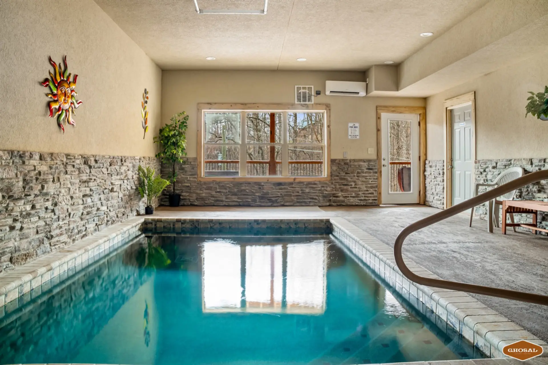 Escape to this cabin’s private pool, offering both relaxation and unparalleled views of the Smokies.