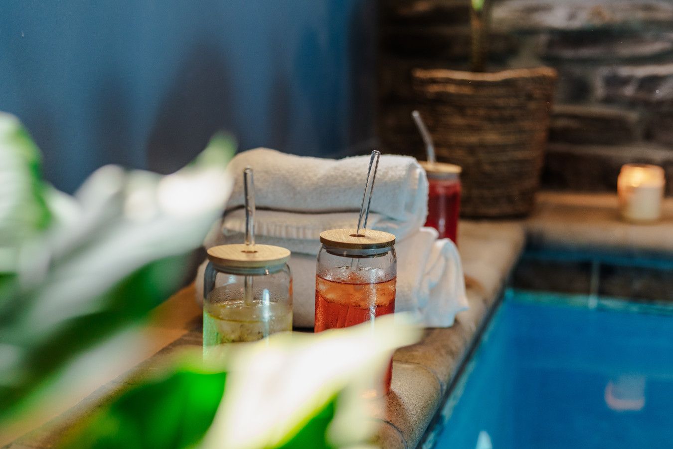 A poolside moment just steps away from comfort.