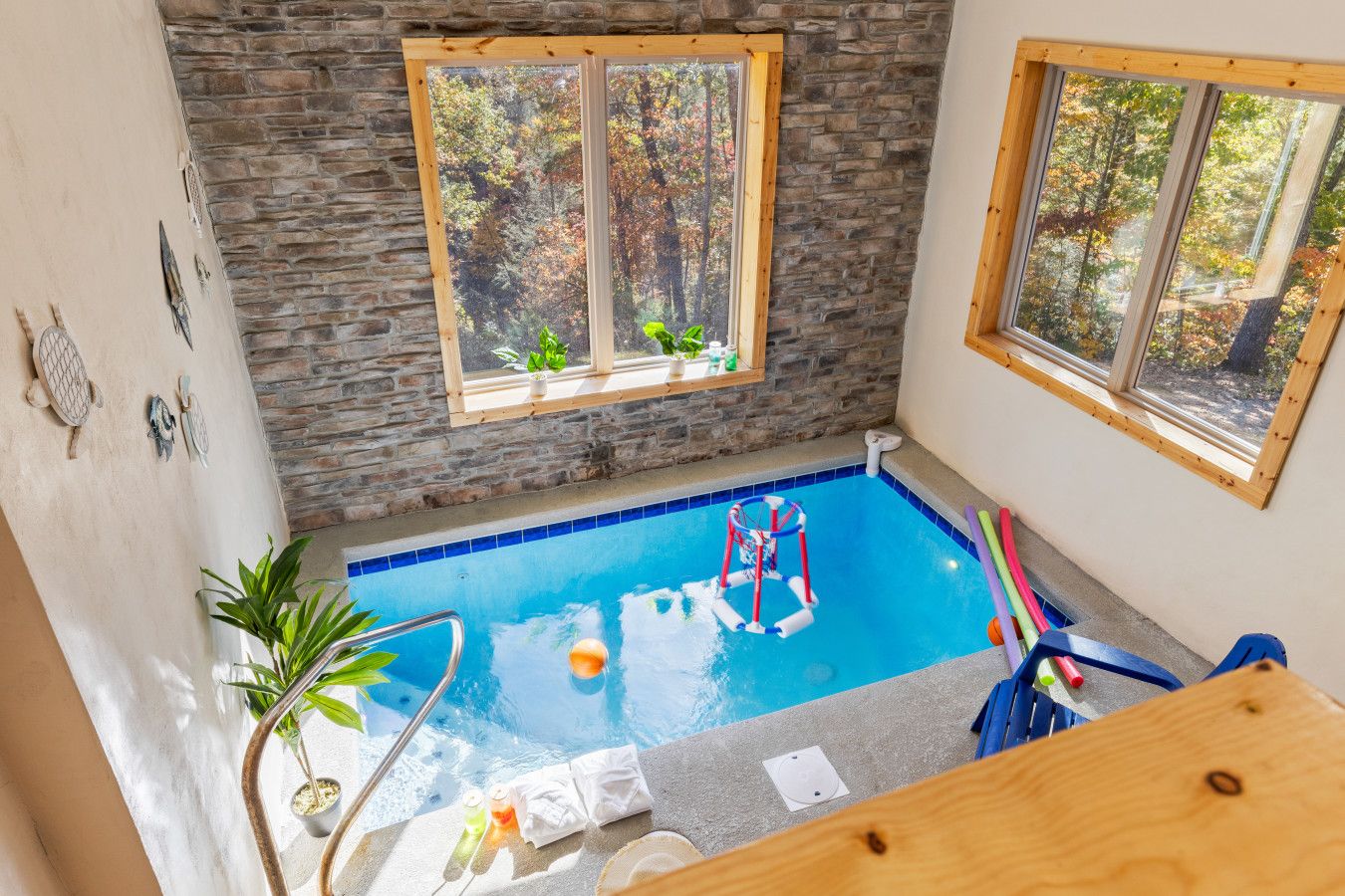 Experience this private heated pool in your next cabin getaway—perfect for endless fun.
