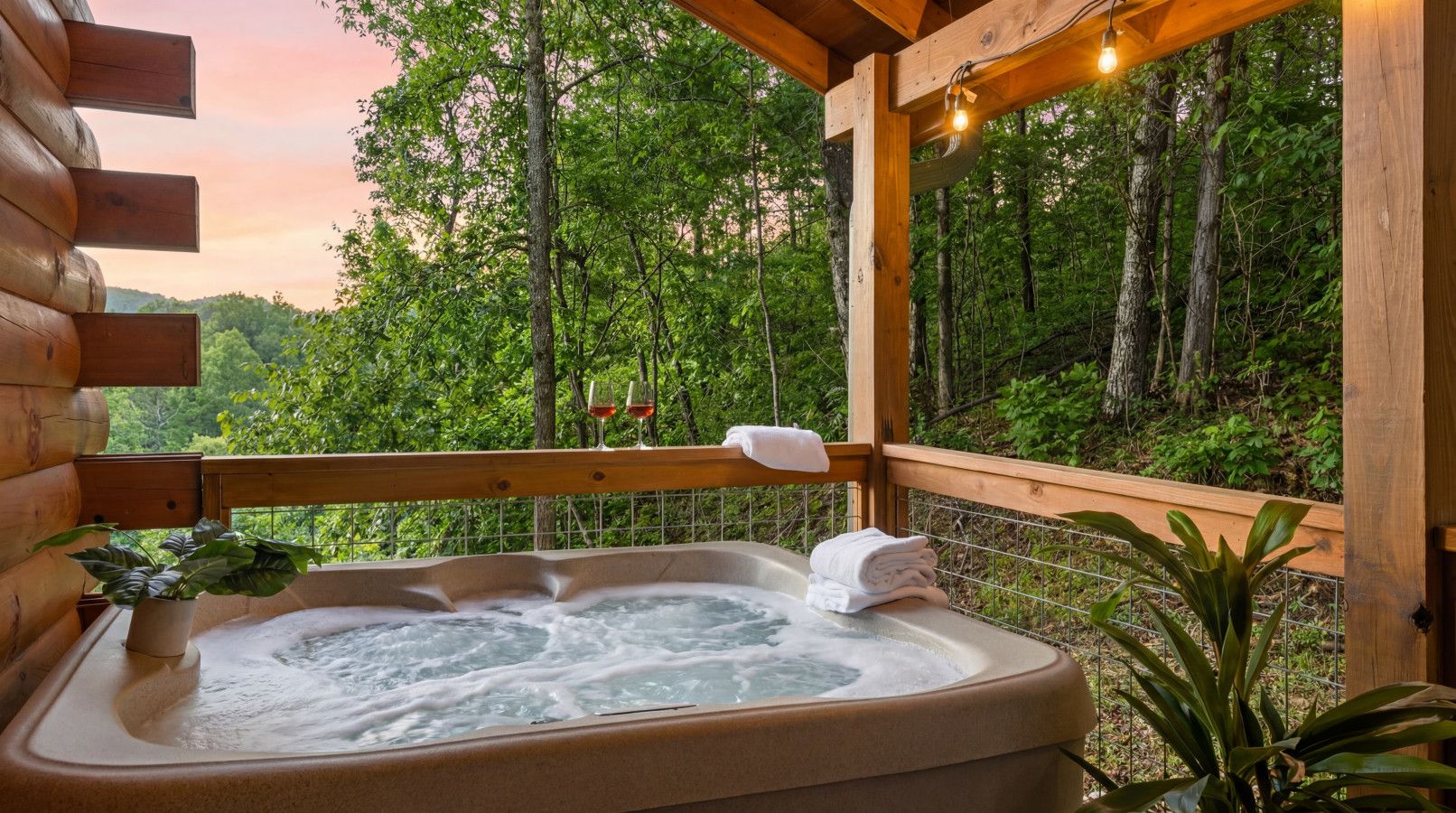 Enjoy the ultimate luxury in this cabin: champagne, hot tub and unrivalled privacy.