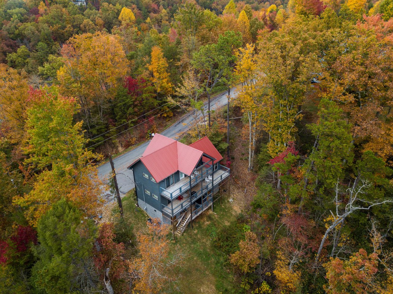 Your cabin, tucked away in the mountains.