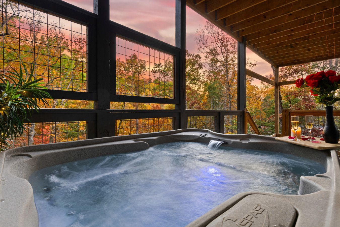 Hot tub moments, just you and the mountains.