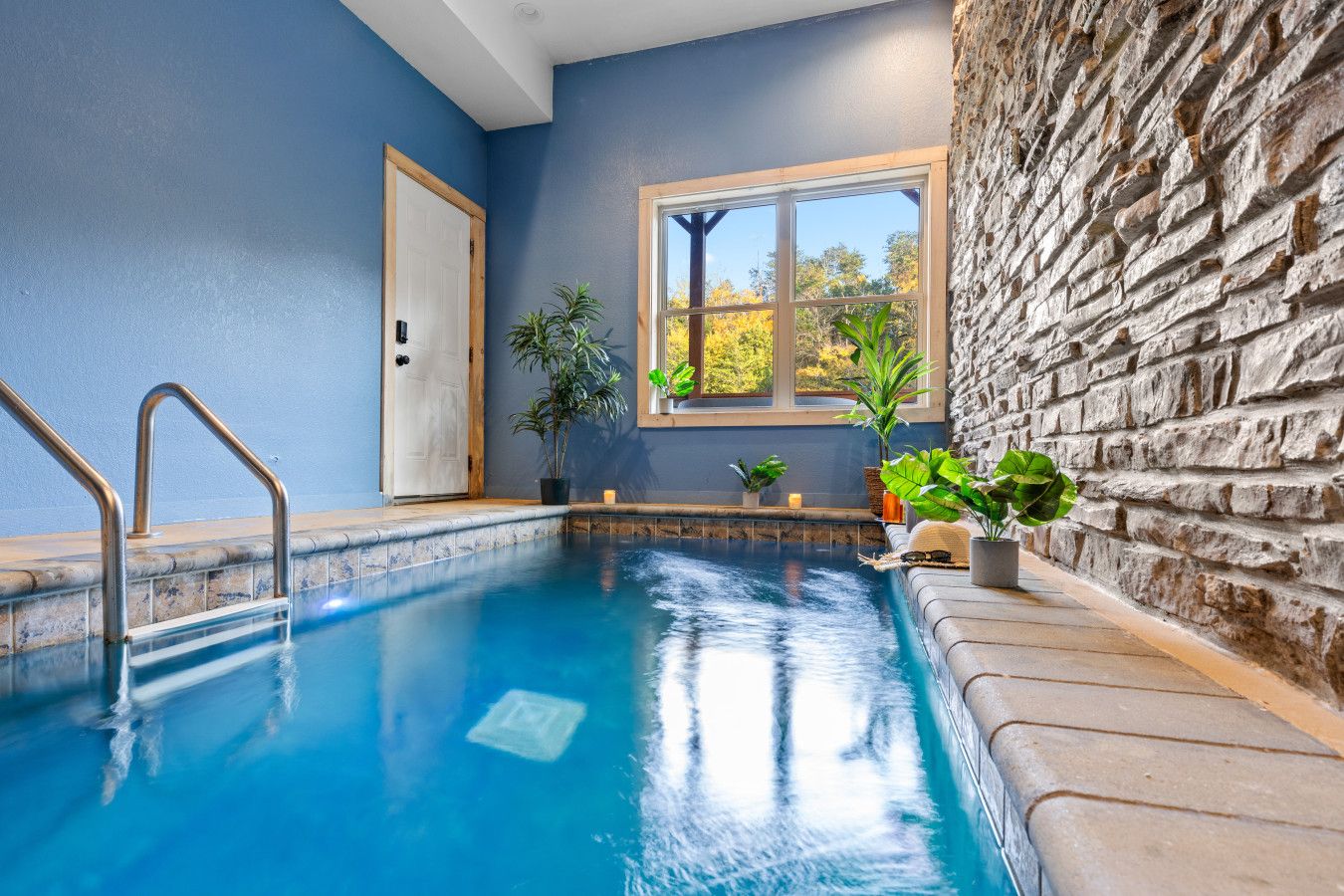 Your private indoor pool is ready for a relaxing dip.