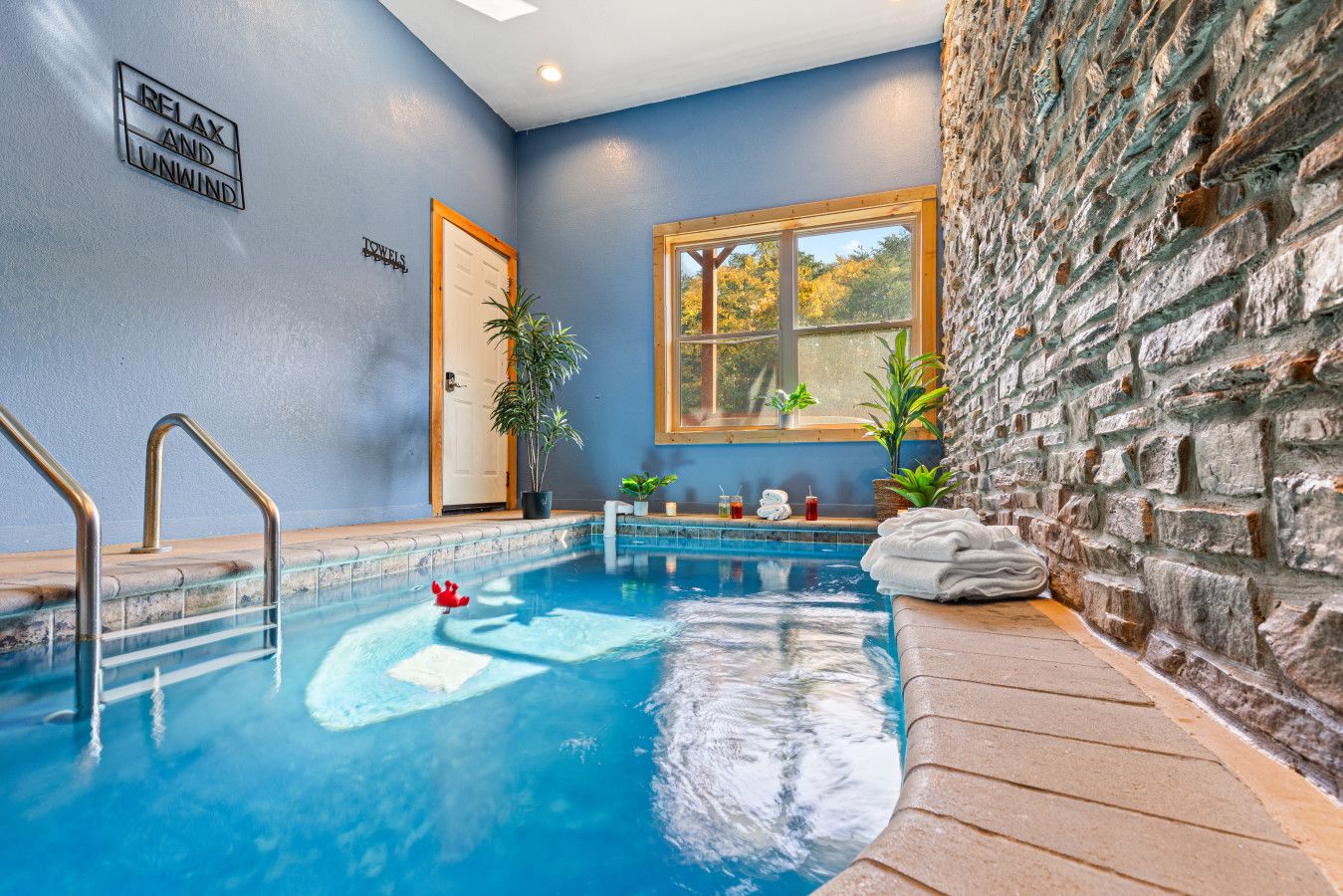 Relax year-round in the private indoor pools — these cabins elevate your Smoky Mountains stay.