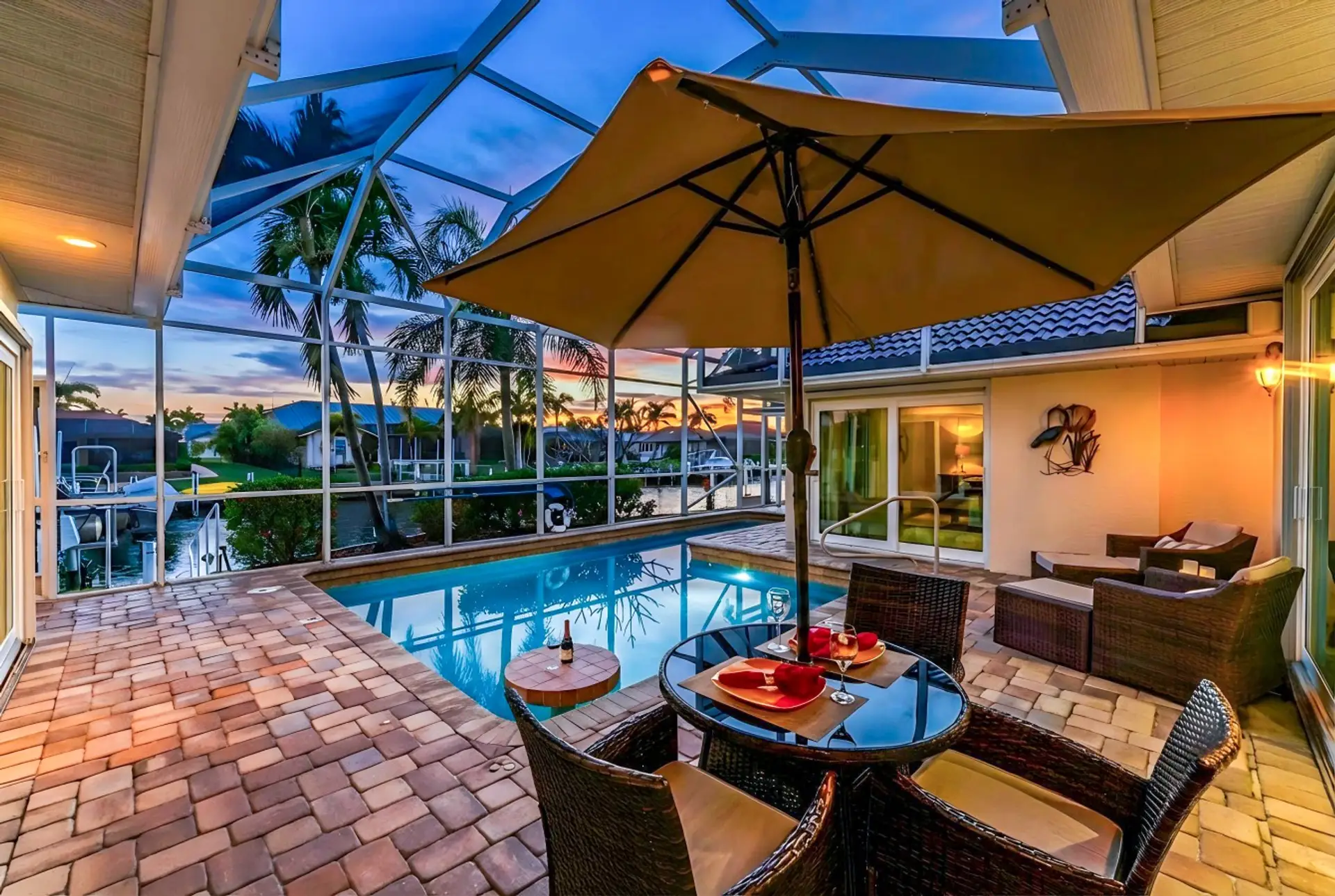 Sunset at the pool