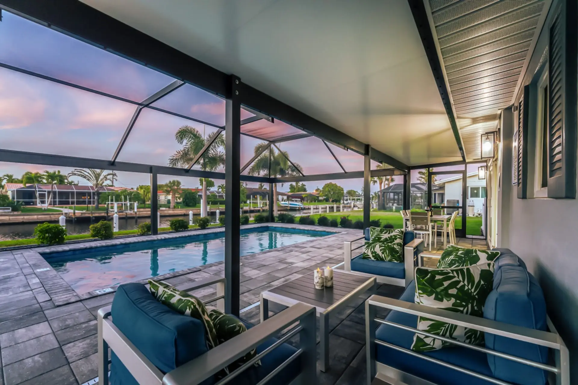 Relaxing by the heated, saltwater pool