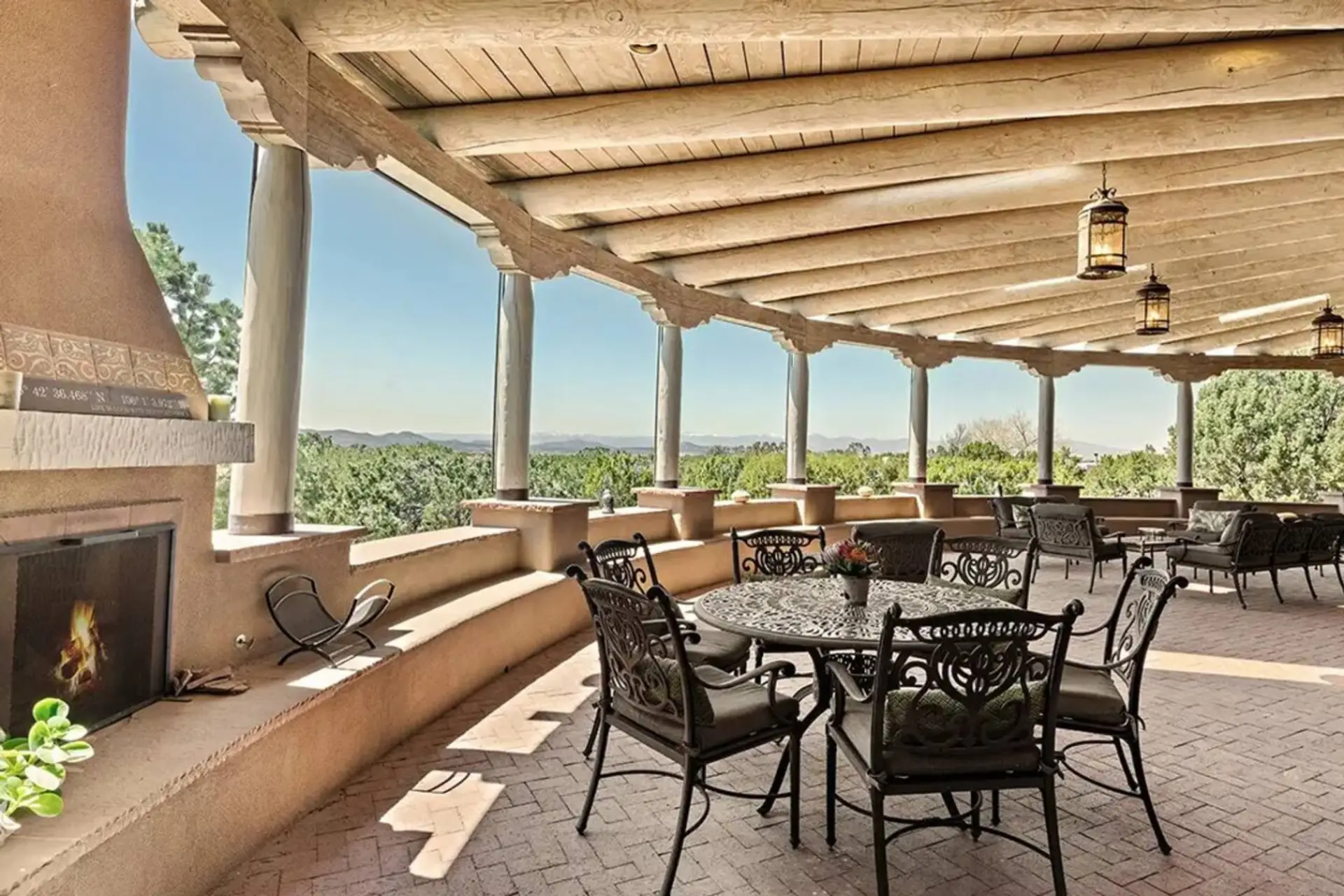 Beautiful dining section on the back portal