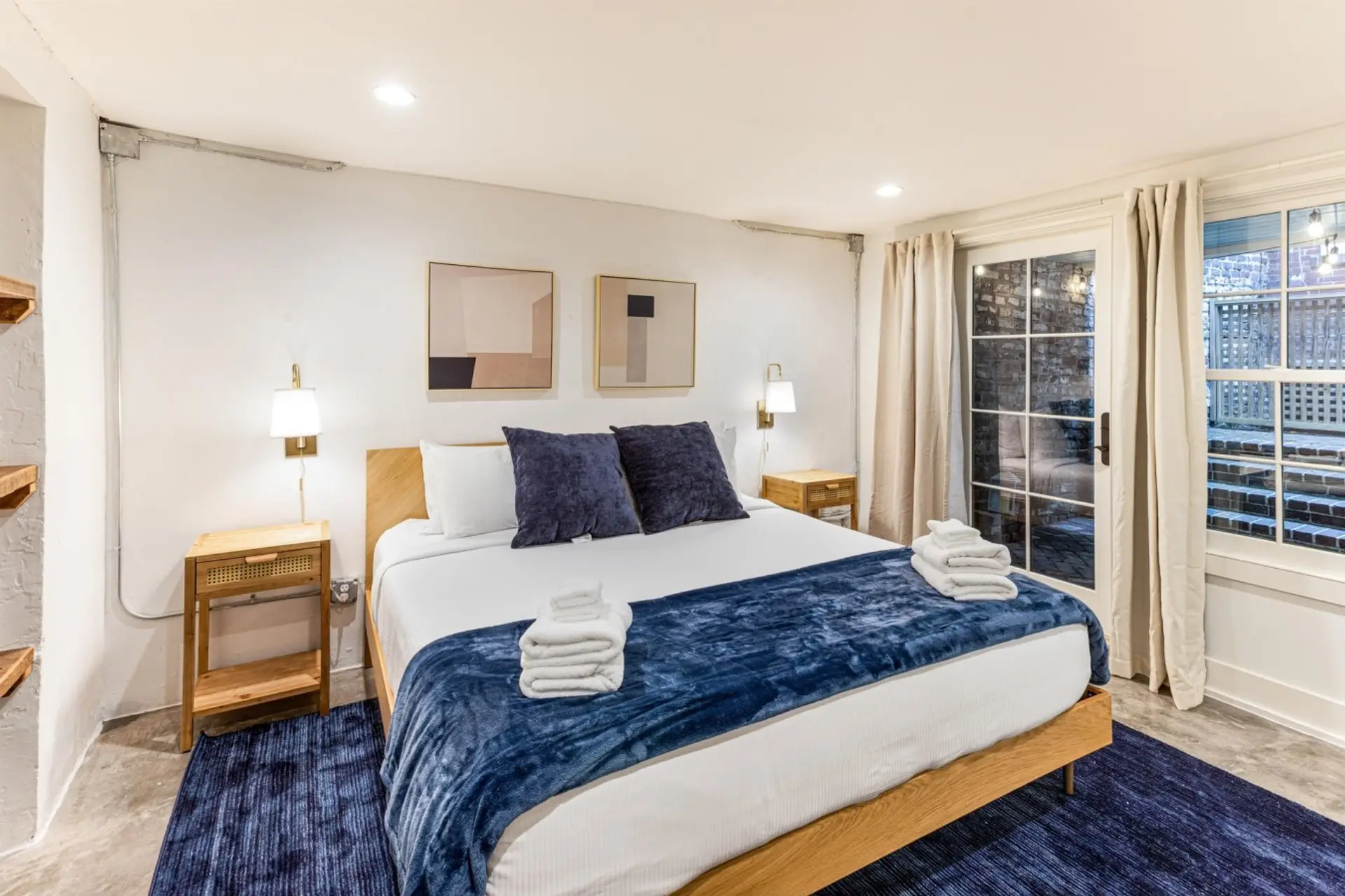 Bedroom 1 (King Bed, 43" TV, En Suite with Separate Soaking Tub and Shower, Courtyard Access)