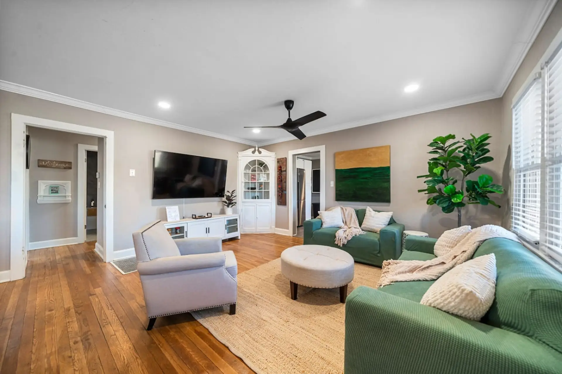 Spacious Living Area with 55" Smart TV