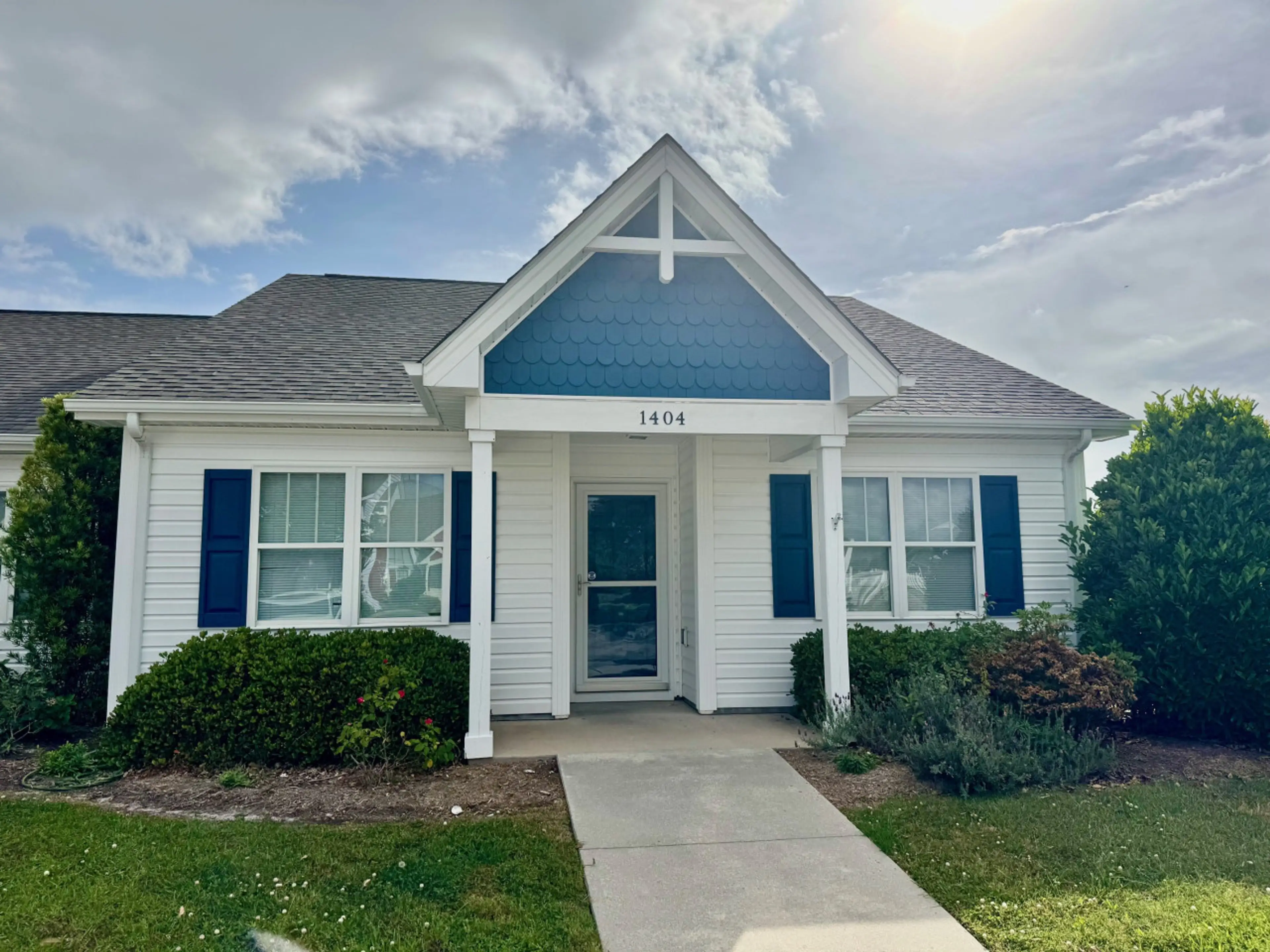 Front of our Bungalow with our parking spots steps away.