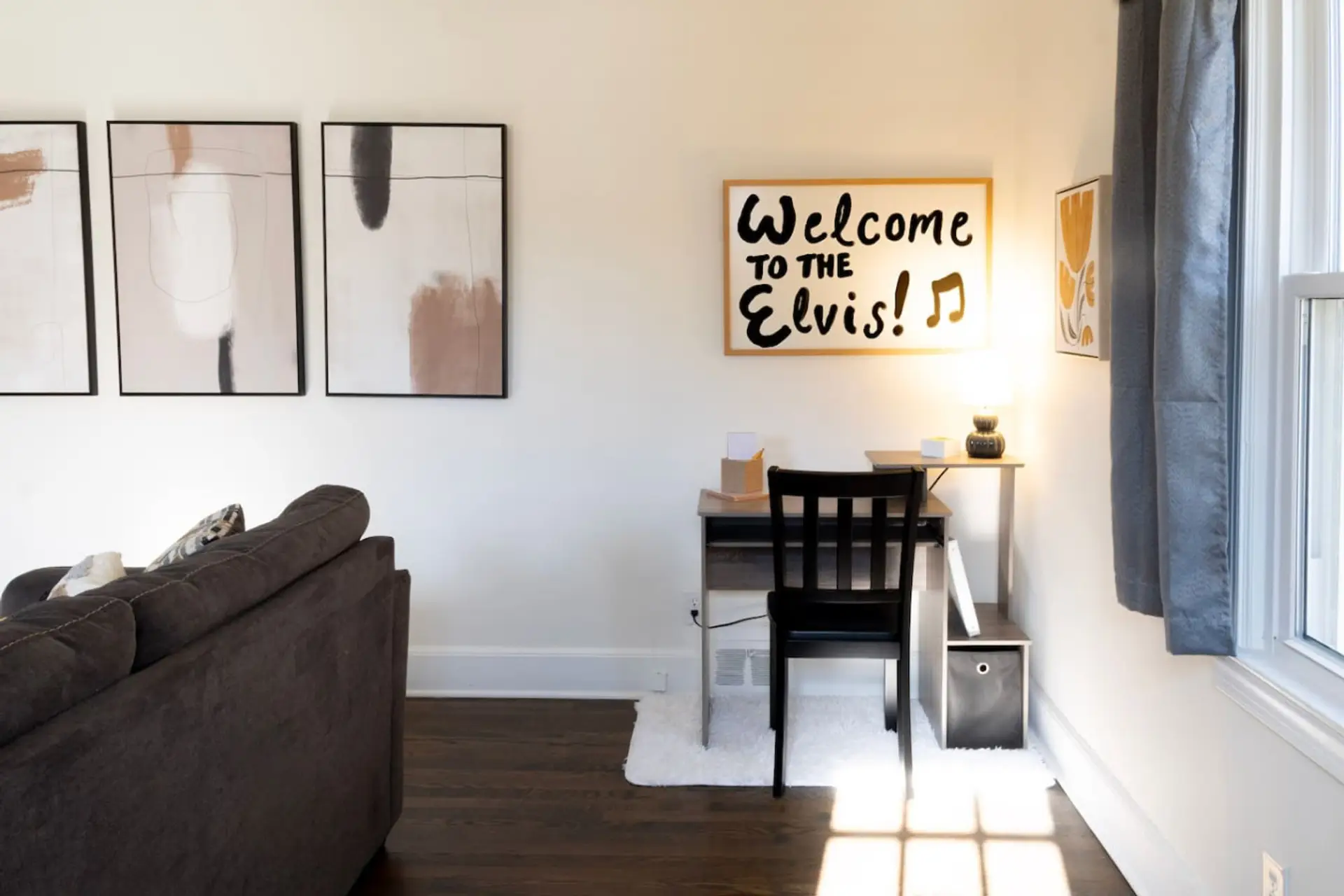 As you walk in the front door you'll be warmly welcomed with a dedicated work space.