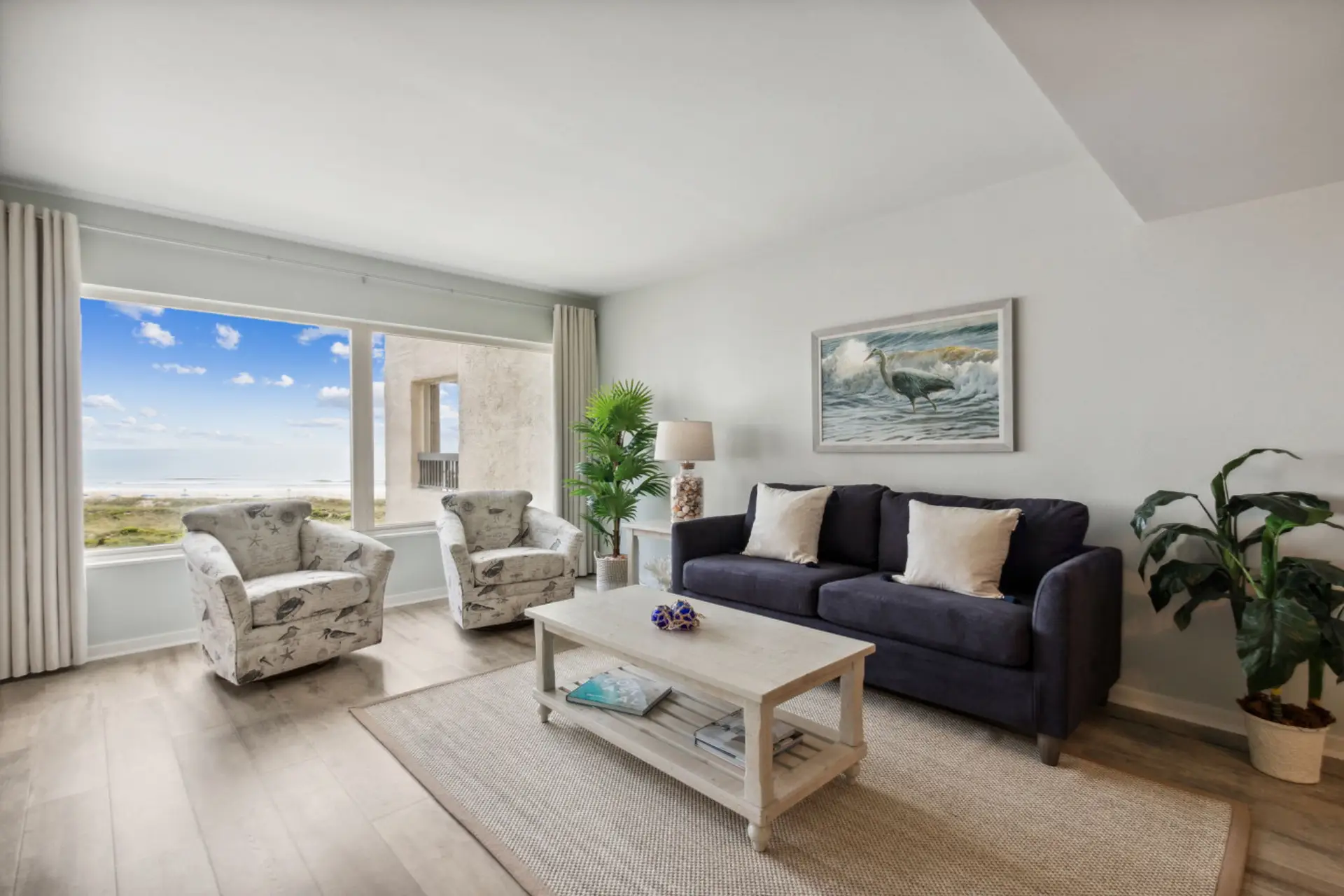 Living room with ocean views