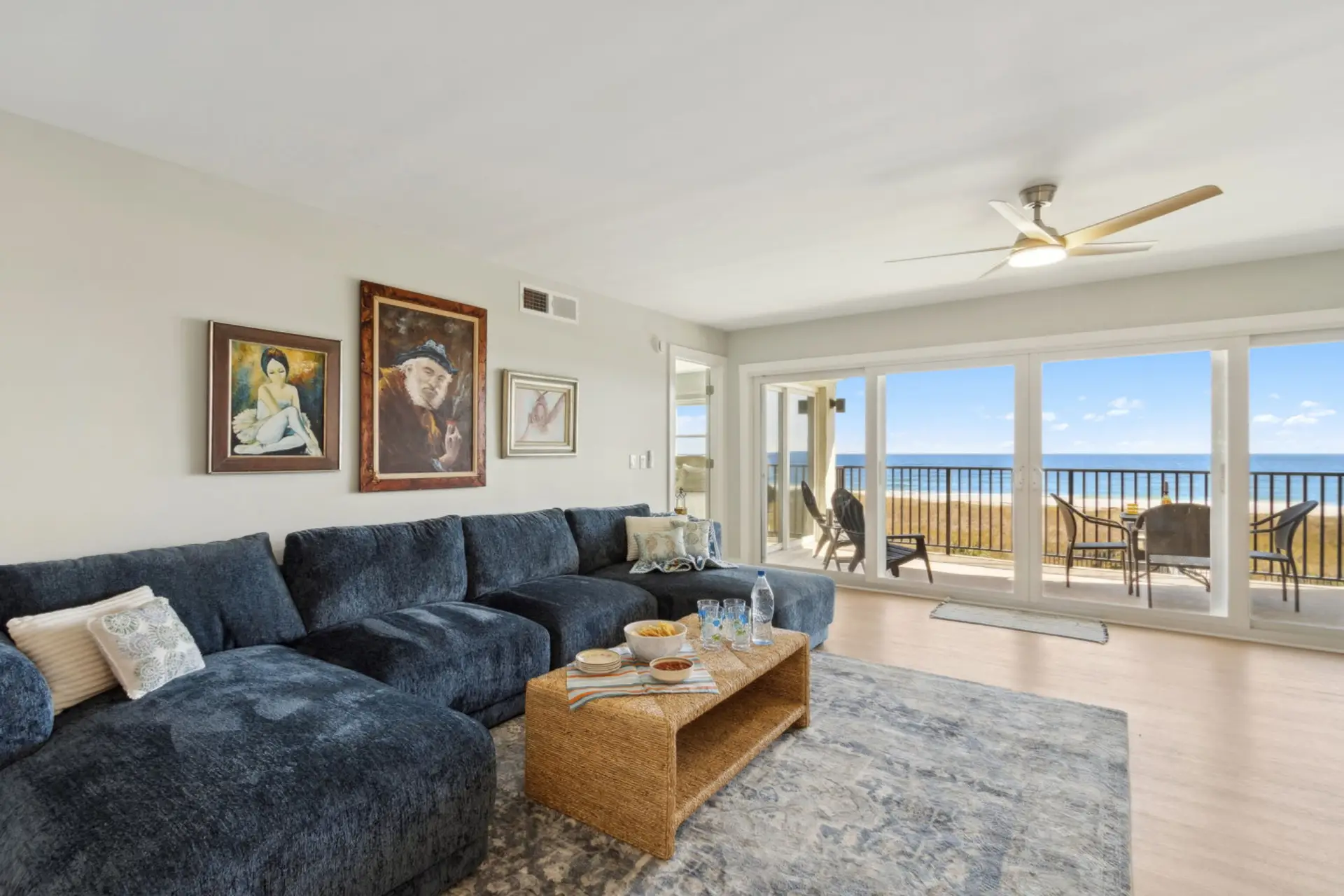 Living Room | Amazing Ocean View | Covered Balcony