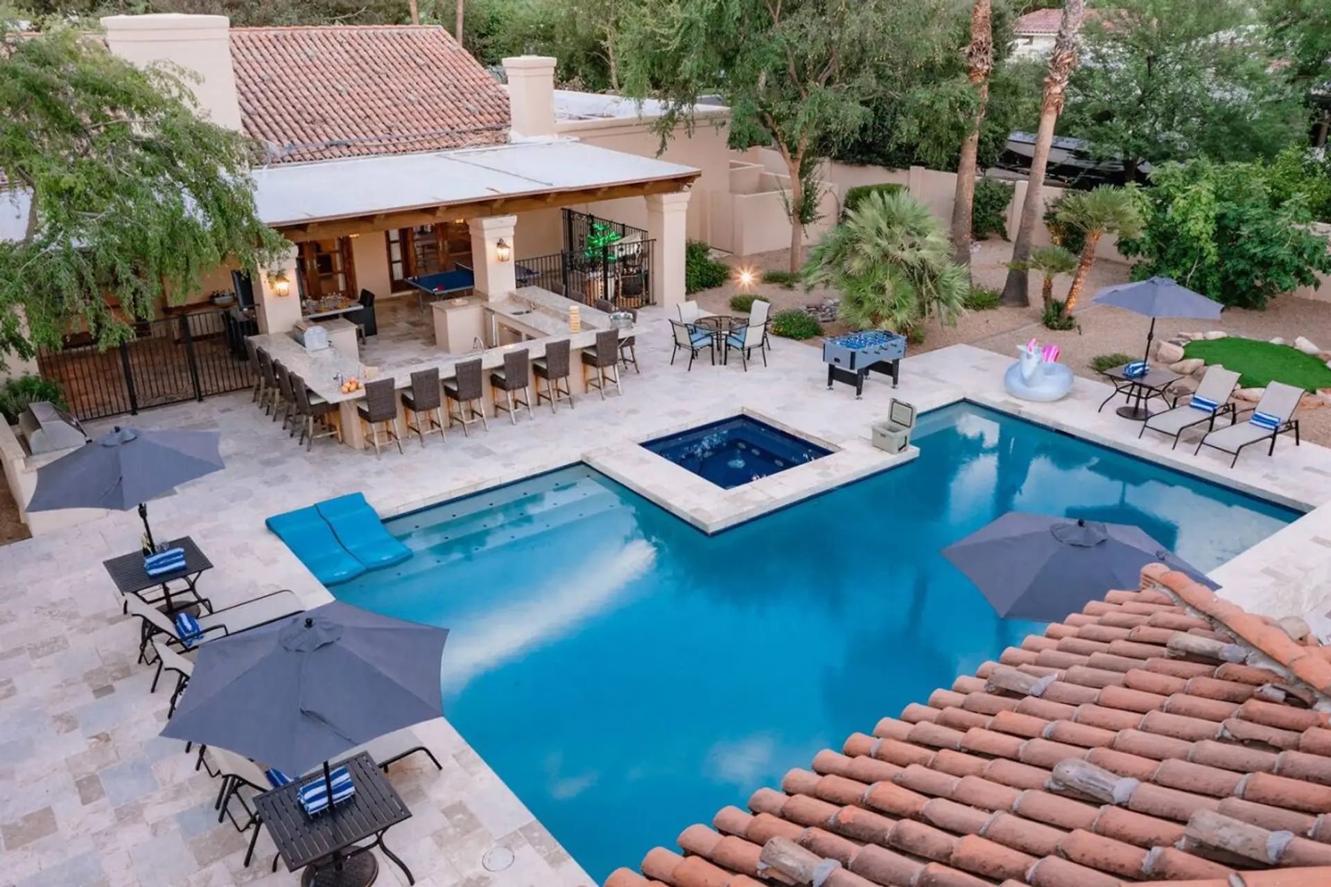 Aerial View - Heated Pool and Hot Tub