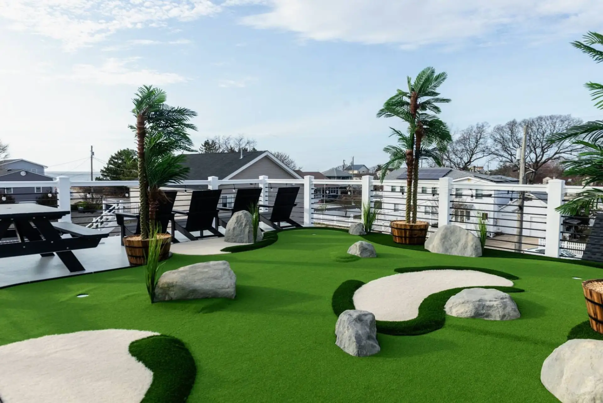 The Crow's Nest Mini Golf Course has four holes that can be played as a 9 hole game. It's also the best spot in town to watch the sunset.
