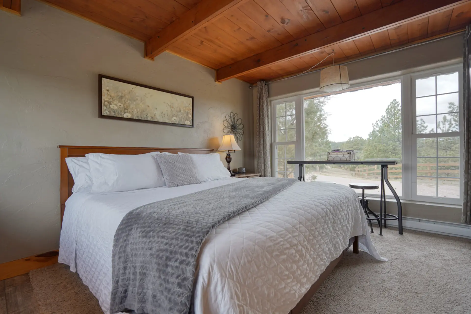 Enjoy views of local wildlife from your king size bed.