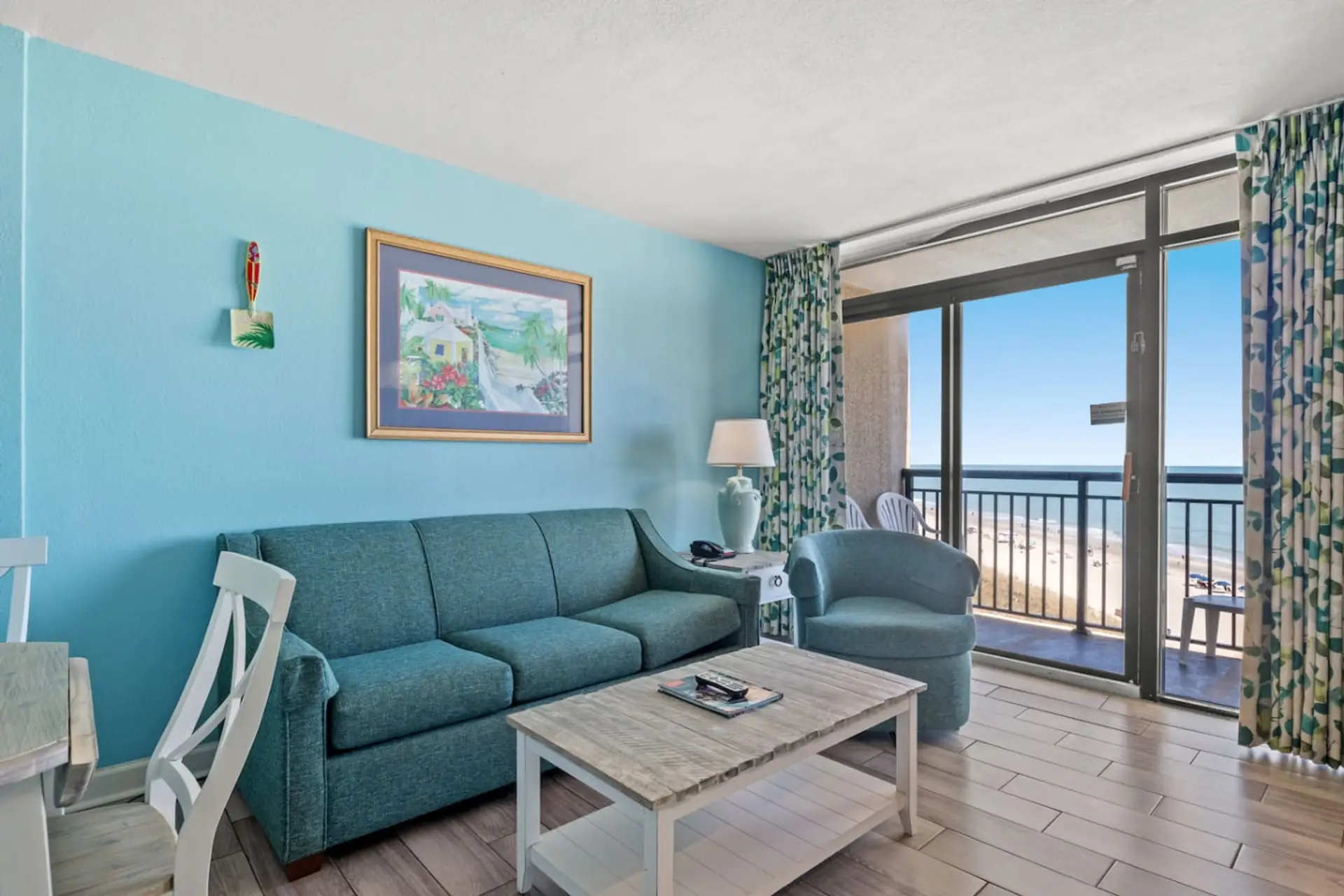 Sink into the queen sleeper sofa and let the Atlantic do the talking — step right out onto your private balcony for uninterrupted ocean views.