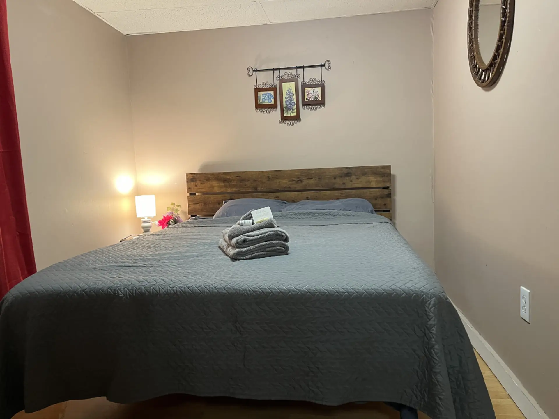 Discover comfort in our cozy bedrooms, each with a plush queen-size bed for a restful night’s sleep. Enjoy the tranquility, with a minifridge, microwave, dresser, and smart TV. Experience the perfect blend of relaxation and comfort during your stay.