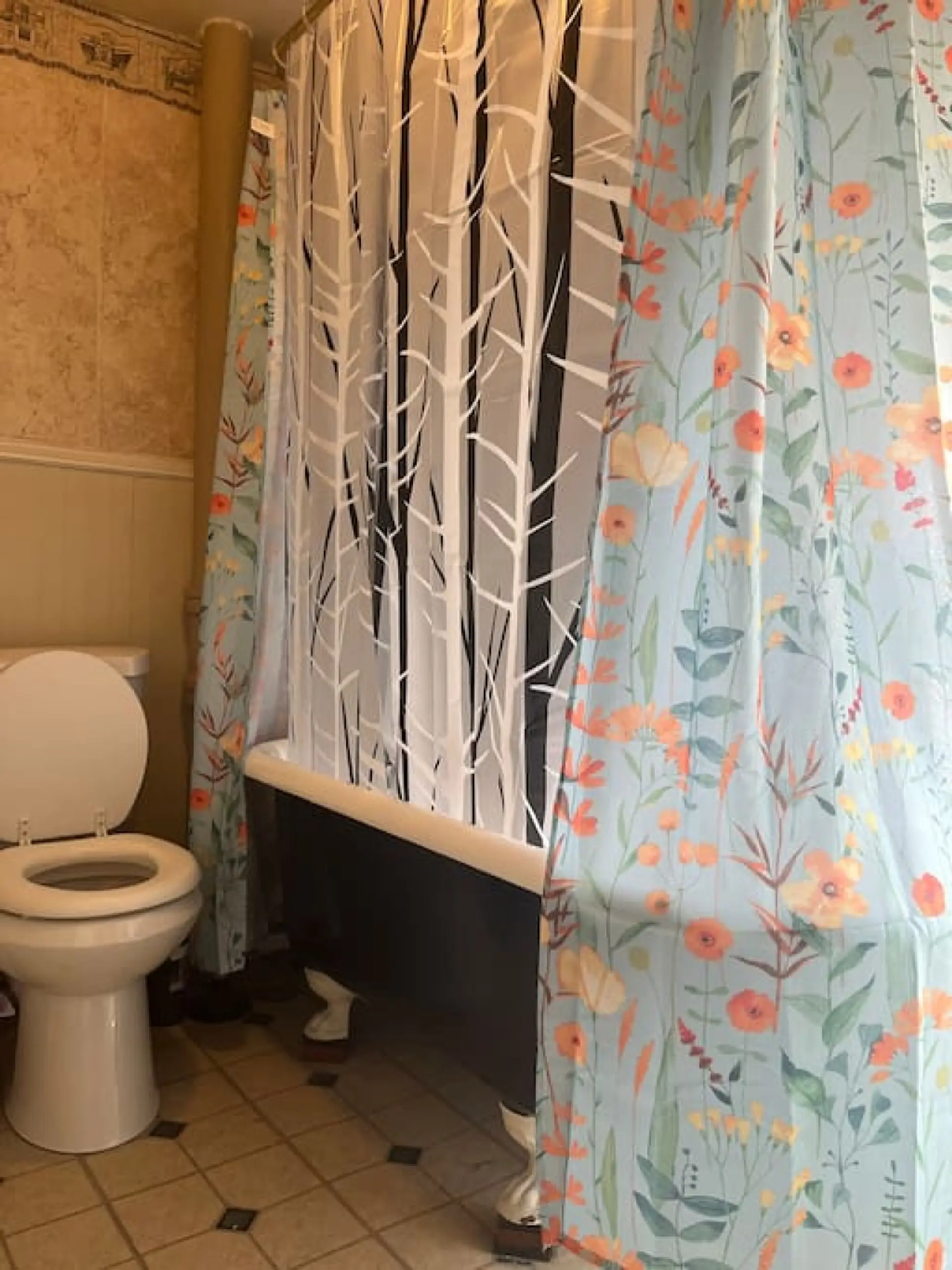 Elevate your daily routine. Begin your day in this charming and inviting bathroom, where tranquility awaits. Indulge in a soothing soak in the elegant, old-fashioned clawfoot tub, fully equipped with a luxurious shower.