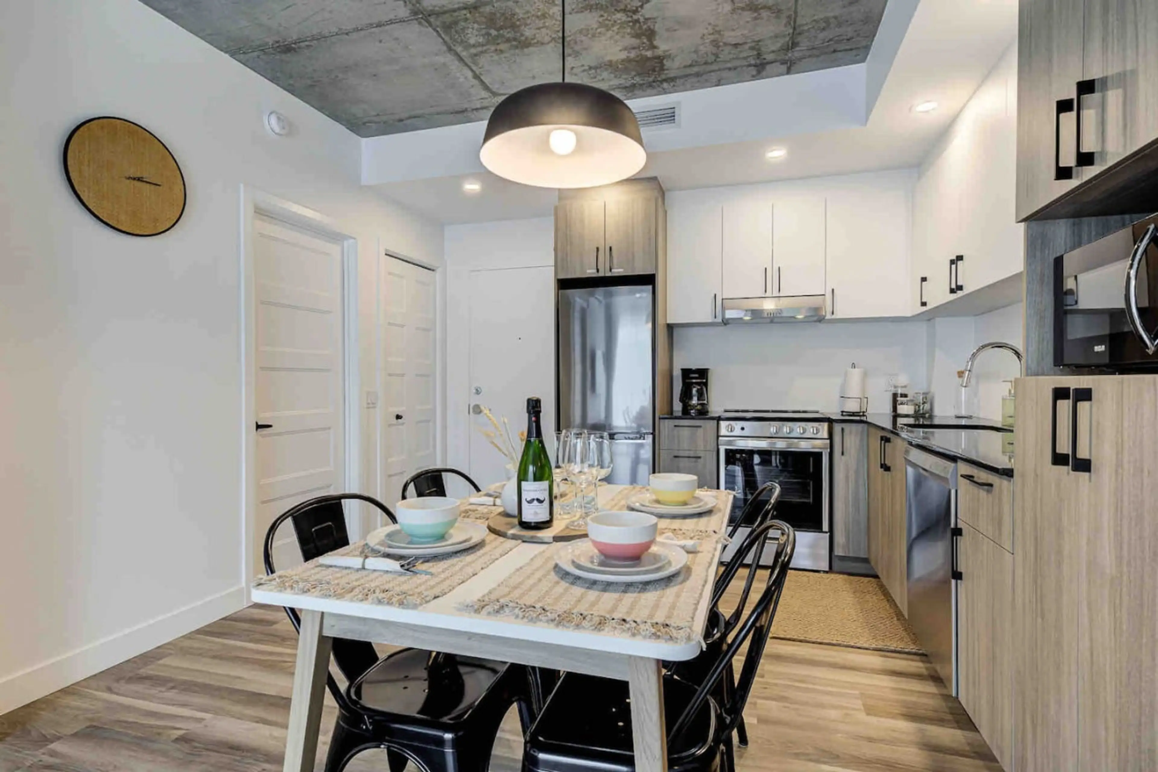 Dining area and kitchen