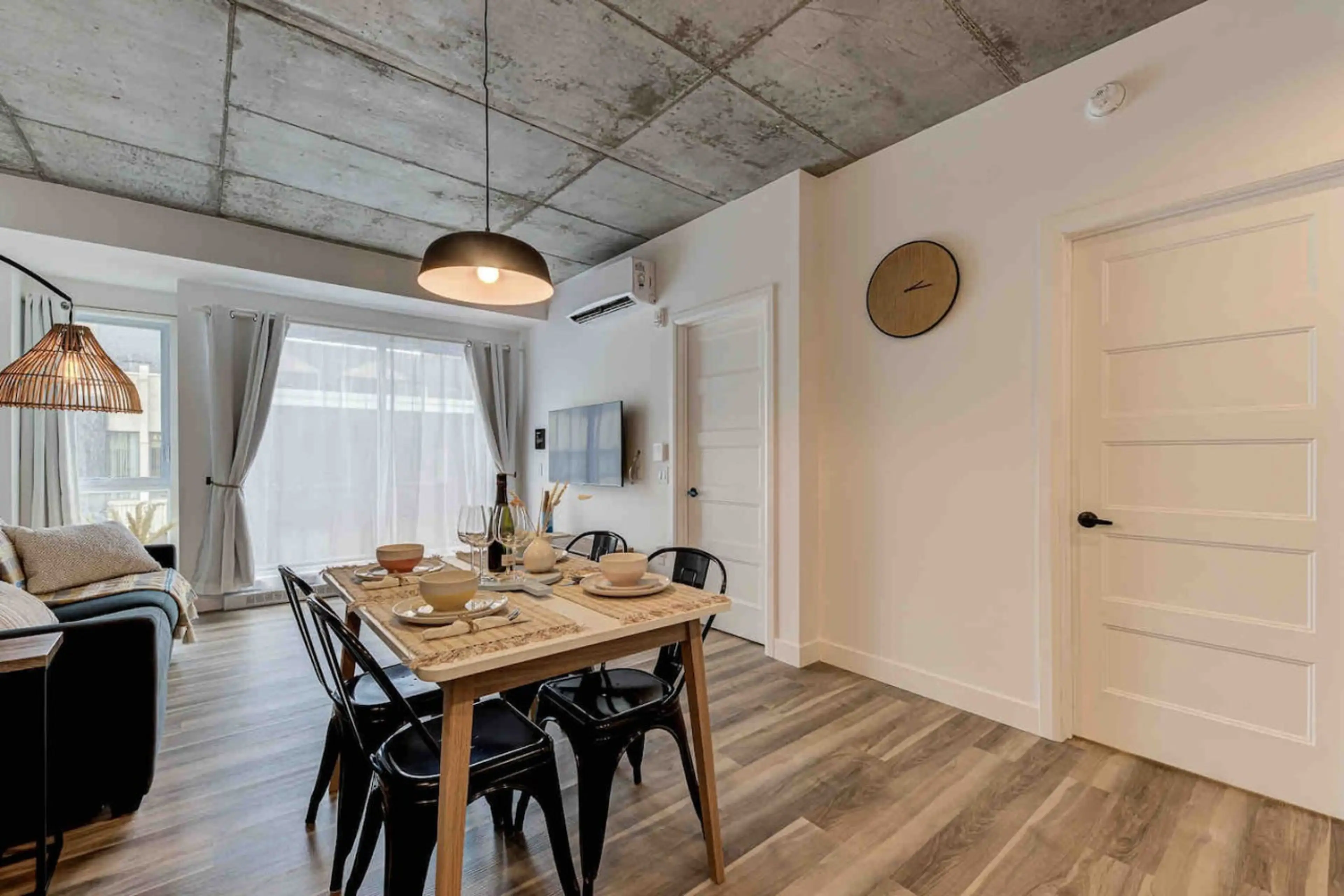 Dining area and living room