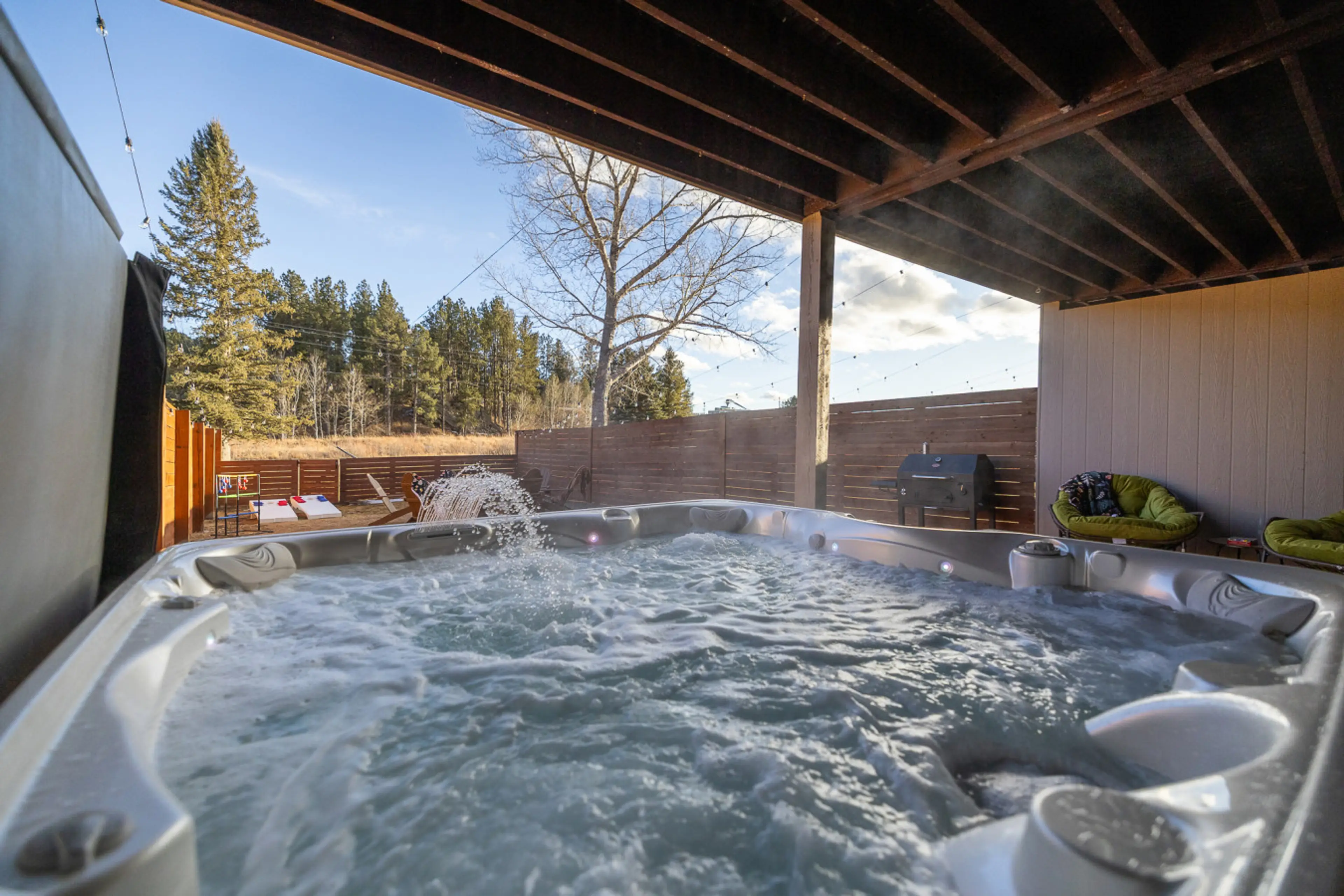 Step in, unwind, and let the bubbling water work its magic.