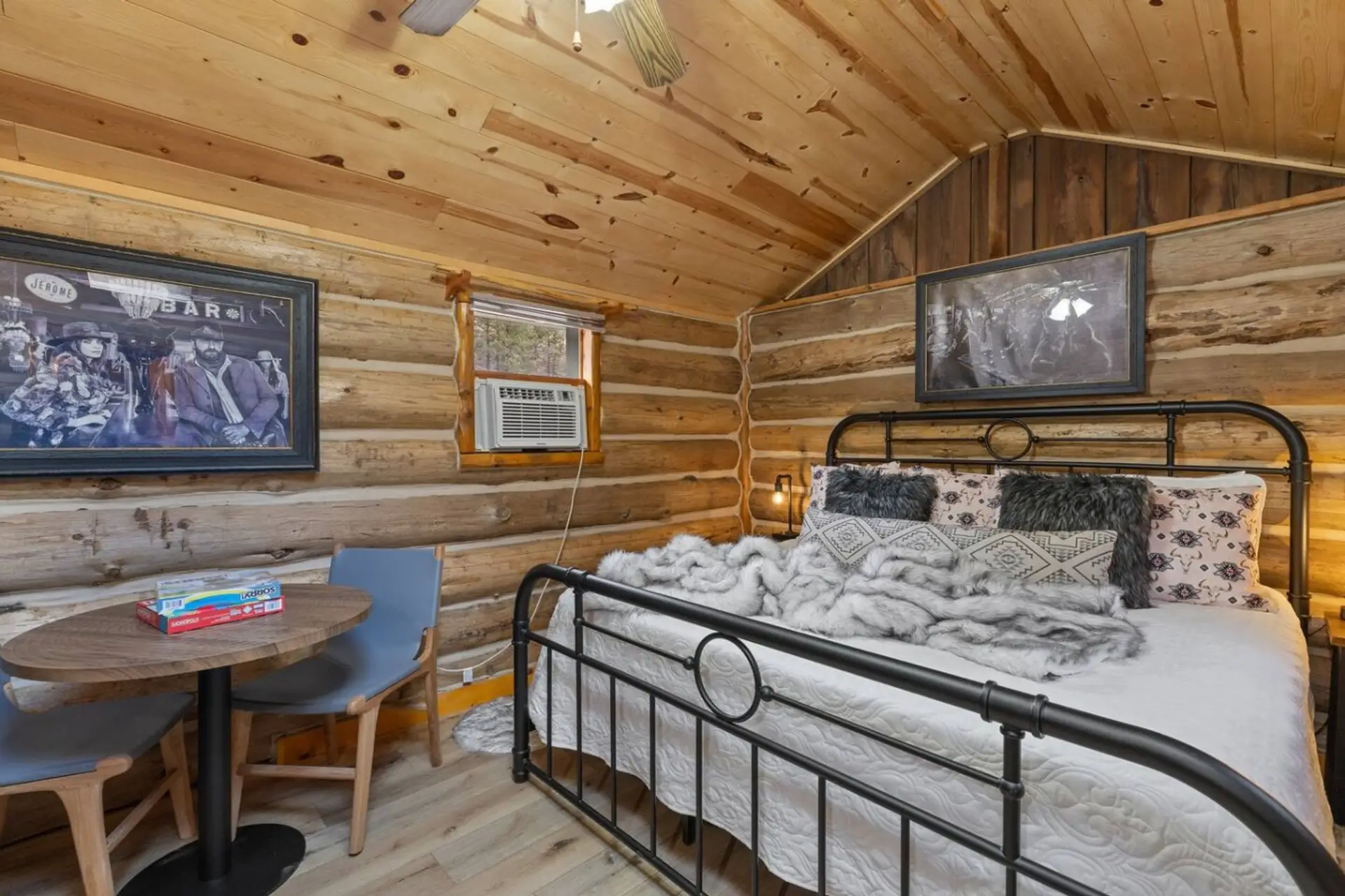 A cozy sleeping space designed for couples, solo travelers, or small families.