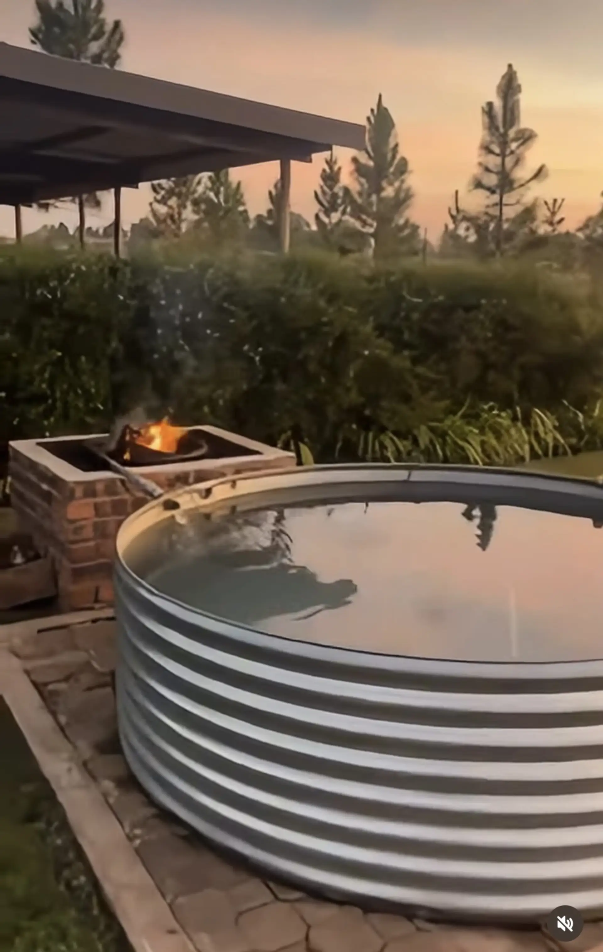 Wood fired hot tub