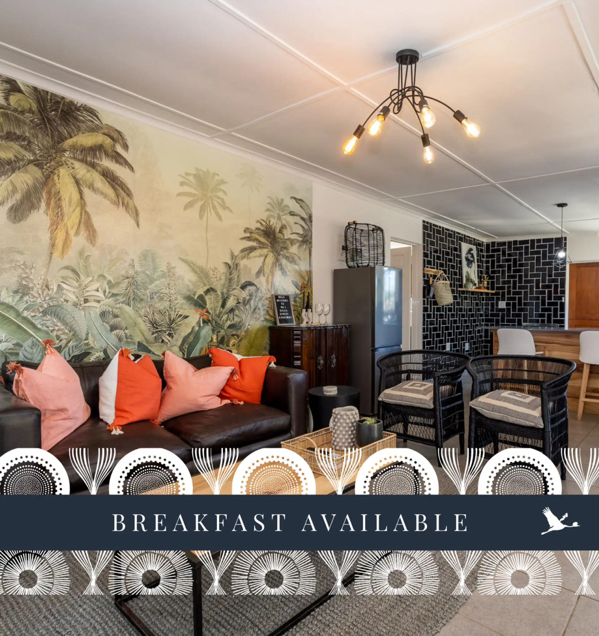 Open plan Living room & kitchen leading on verandah