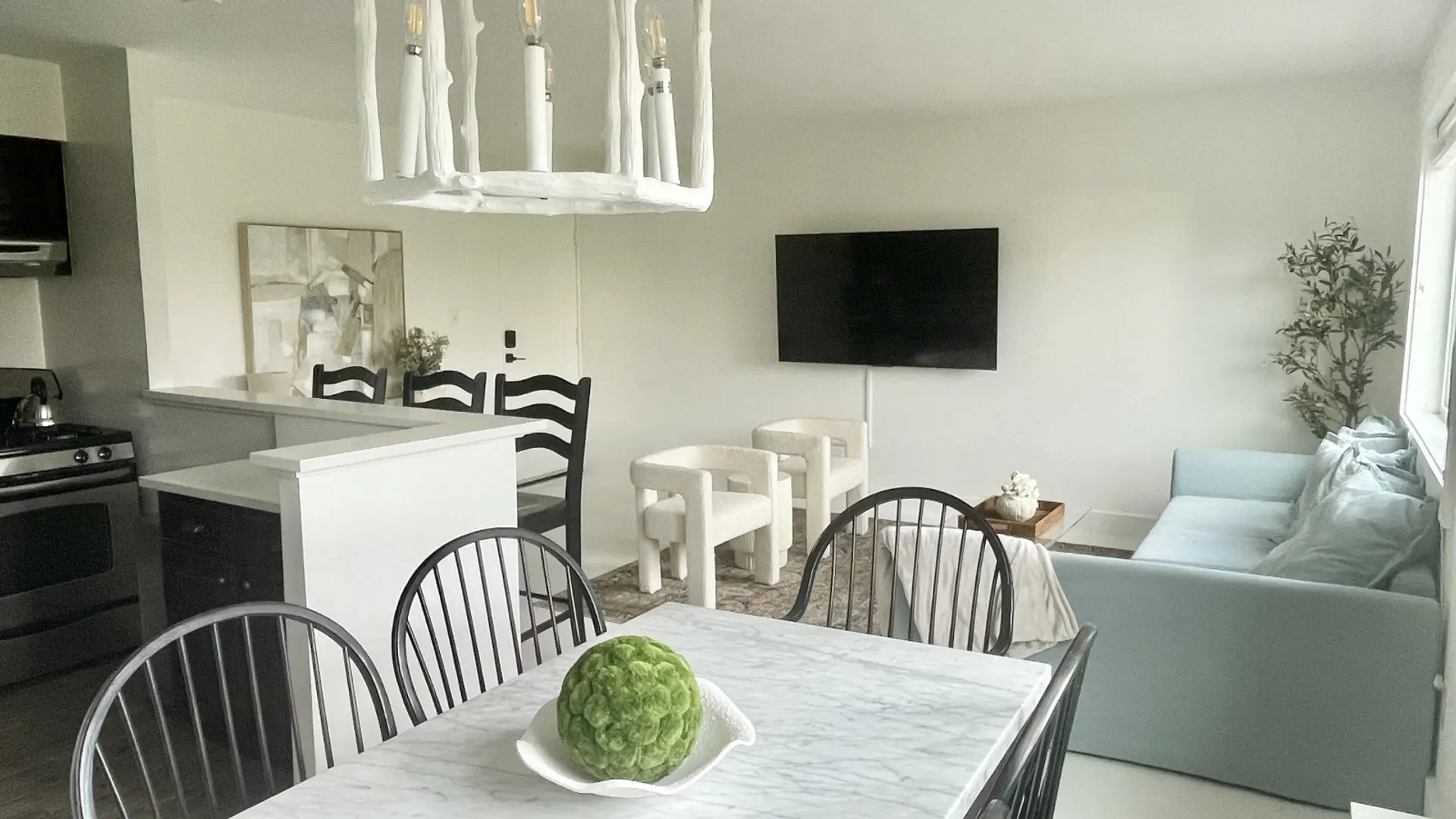 Marble top dining table