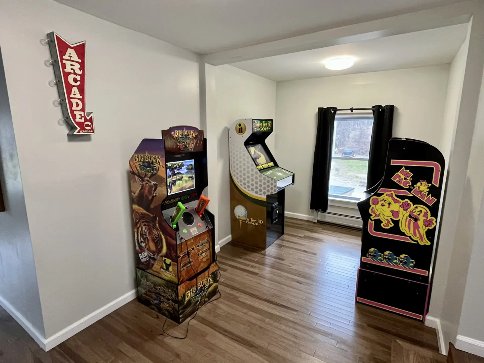 Arcade! Big Buck Hunter, Ms. Pac-Man & Golden Tee Golf!