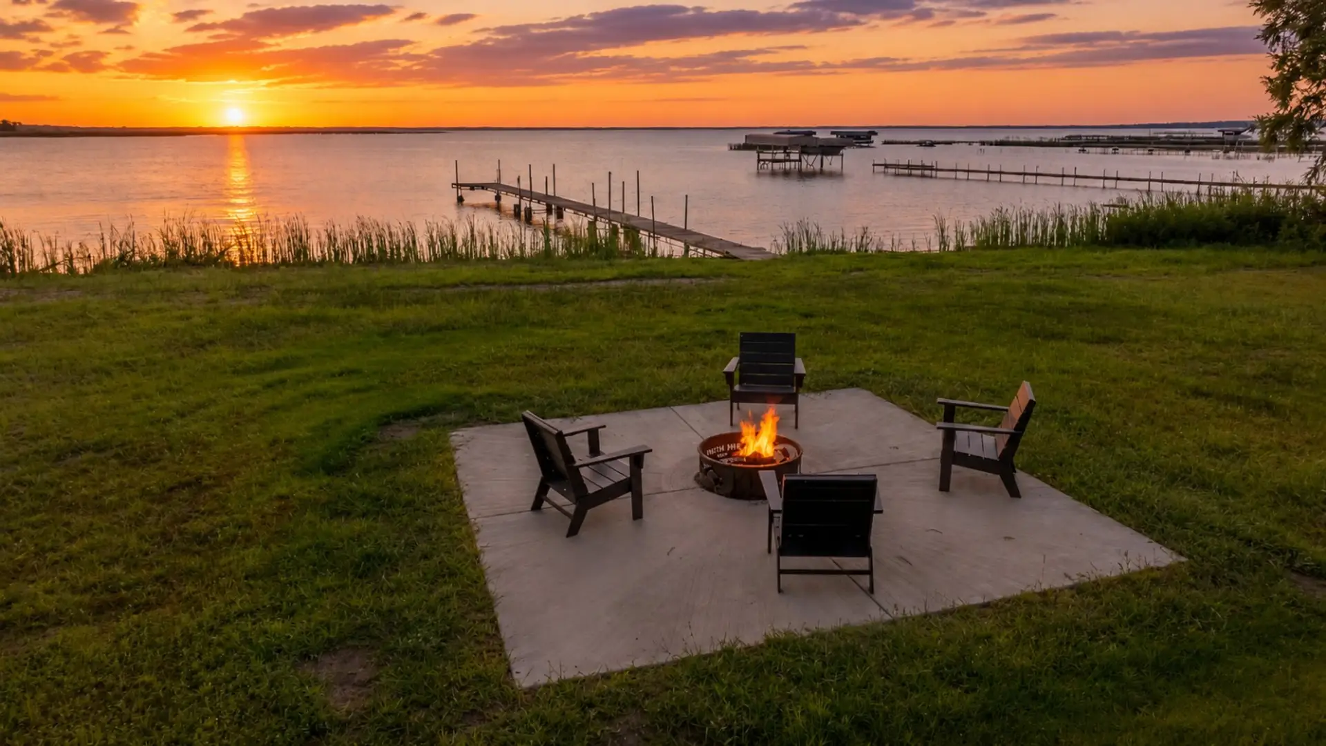 Sunset fireside views on North Long