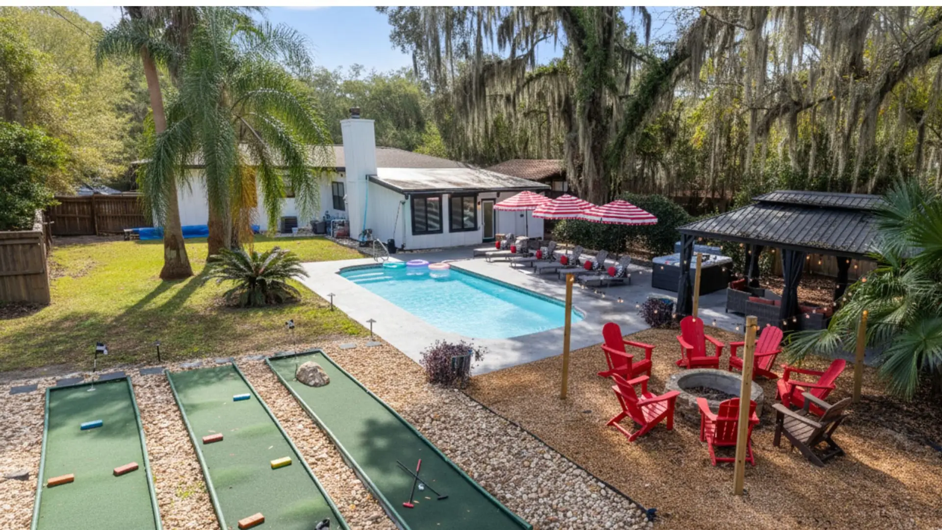 Exterior (Heated Pool, Hot Tub, Mini Golf, Firefit, BBQ)