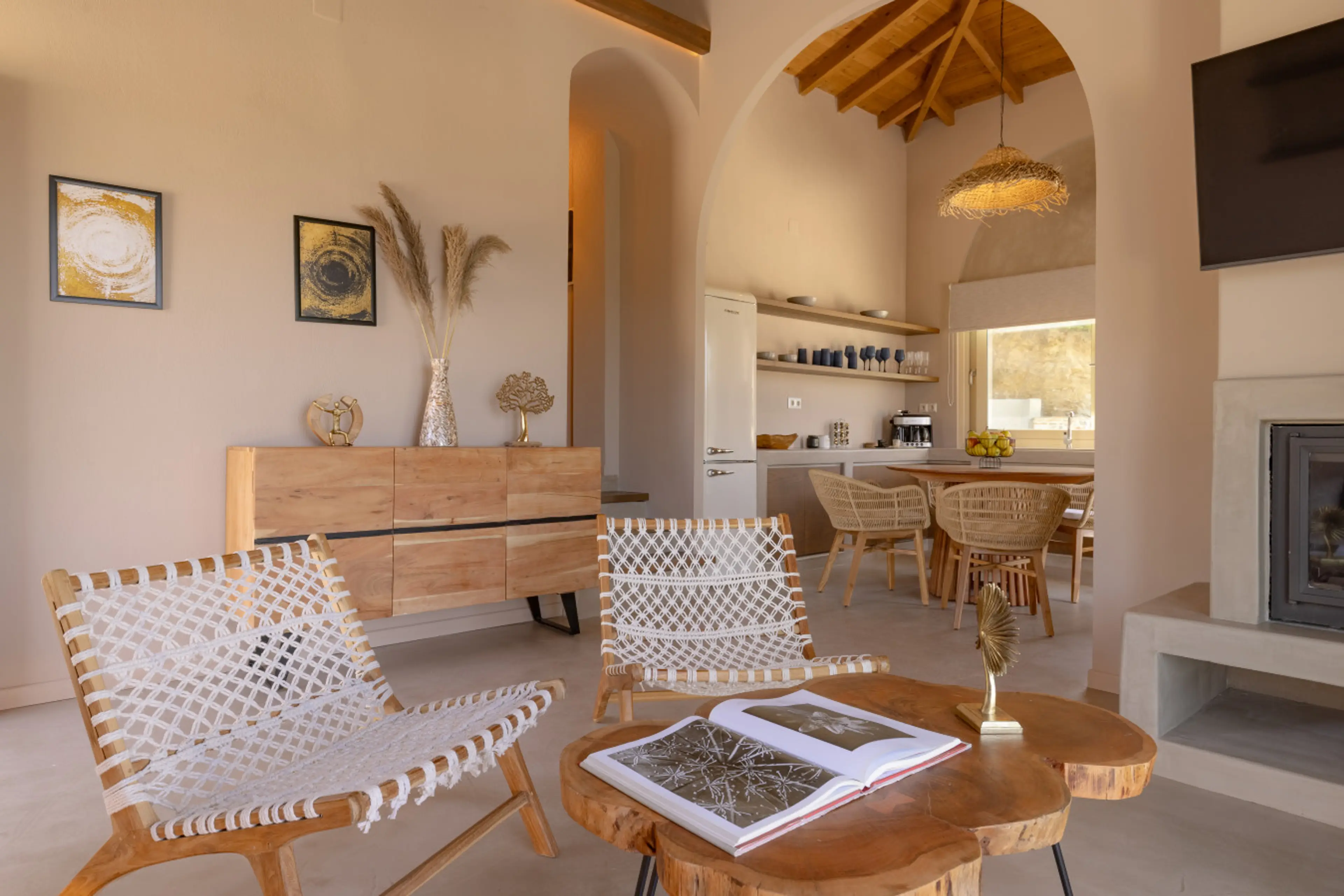 Open concept kitchen leading into living space
