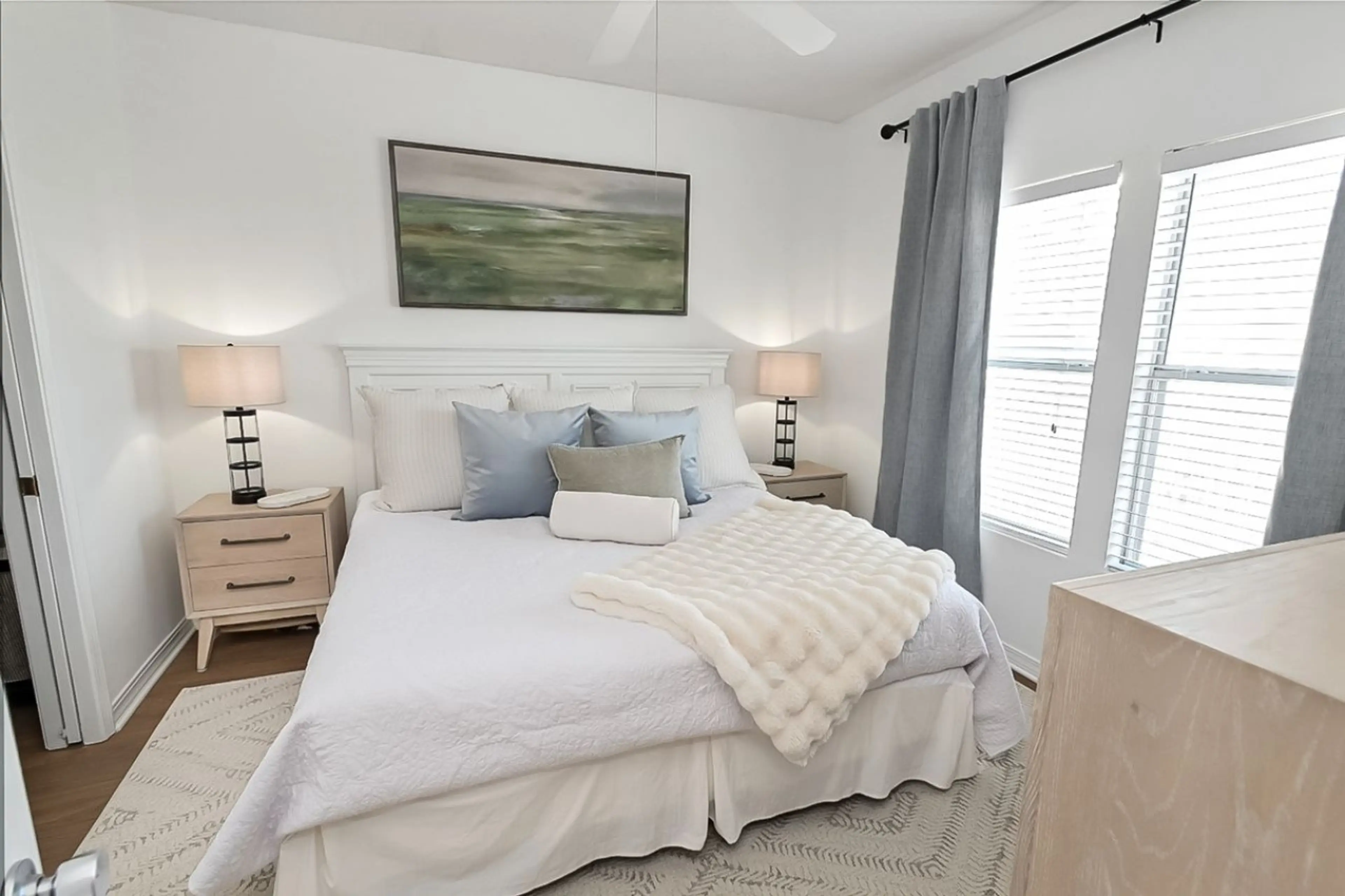King-sized bed in the master bedroom