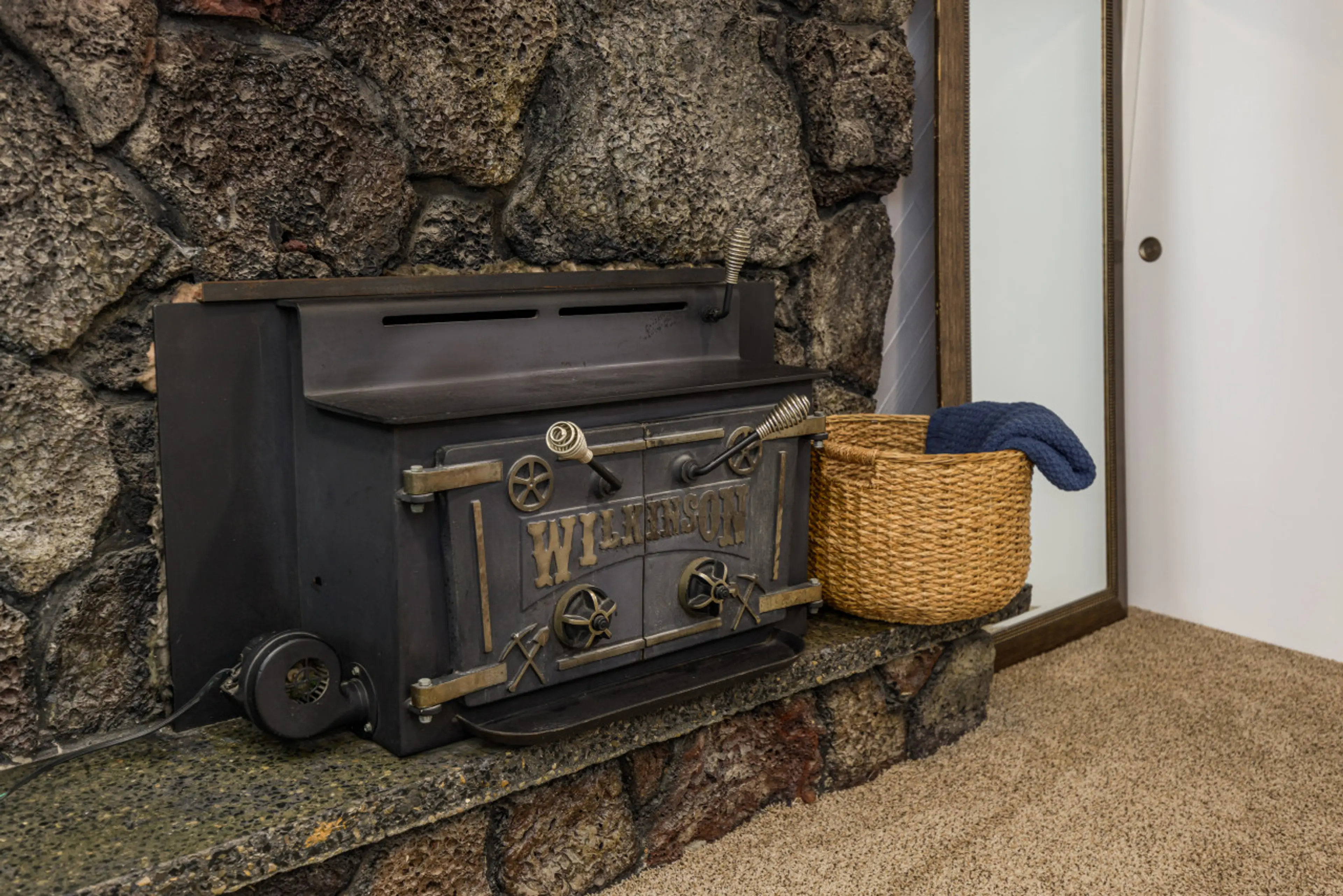 Awesome fireplace (not functional) in bedroom #1