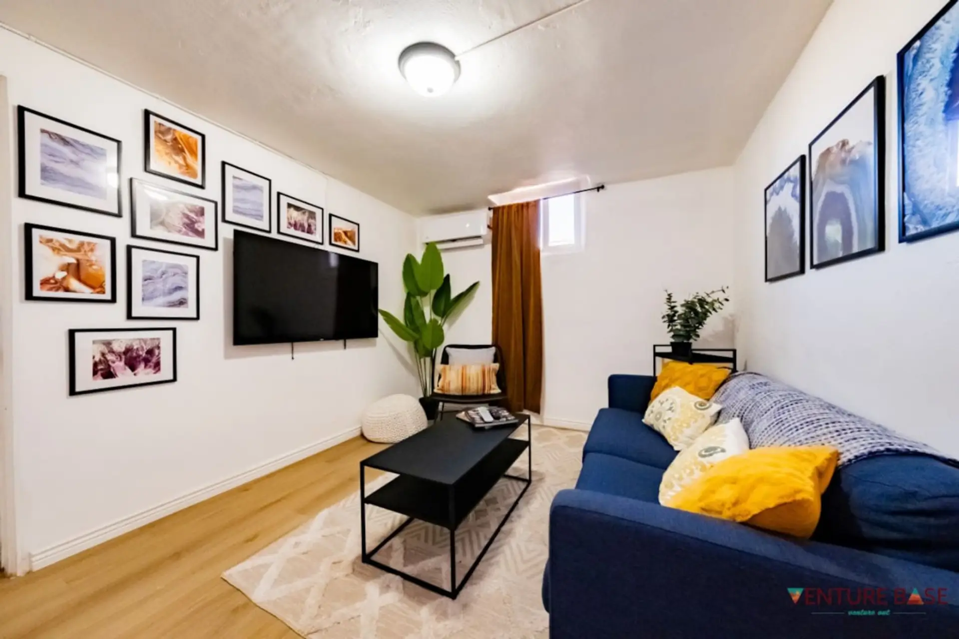 Cozy living room with smart TV