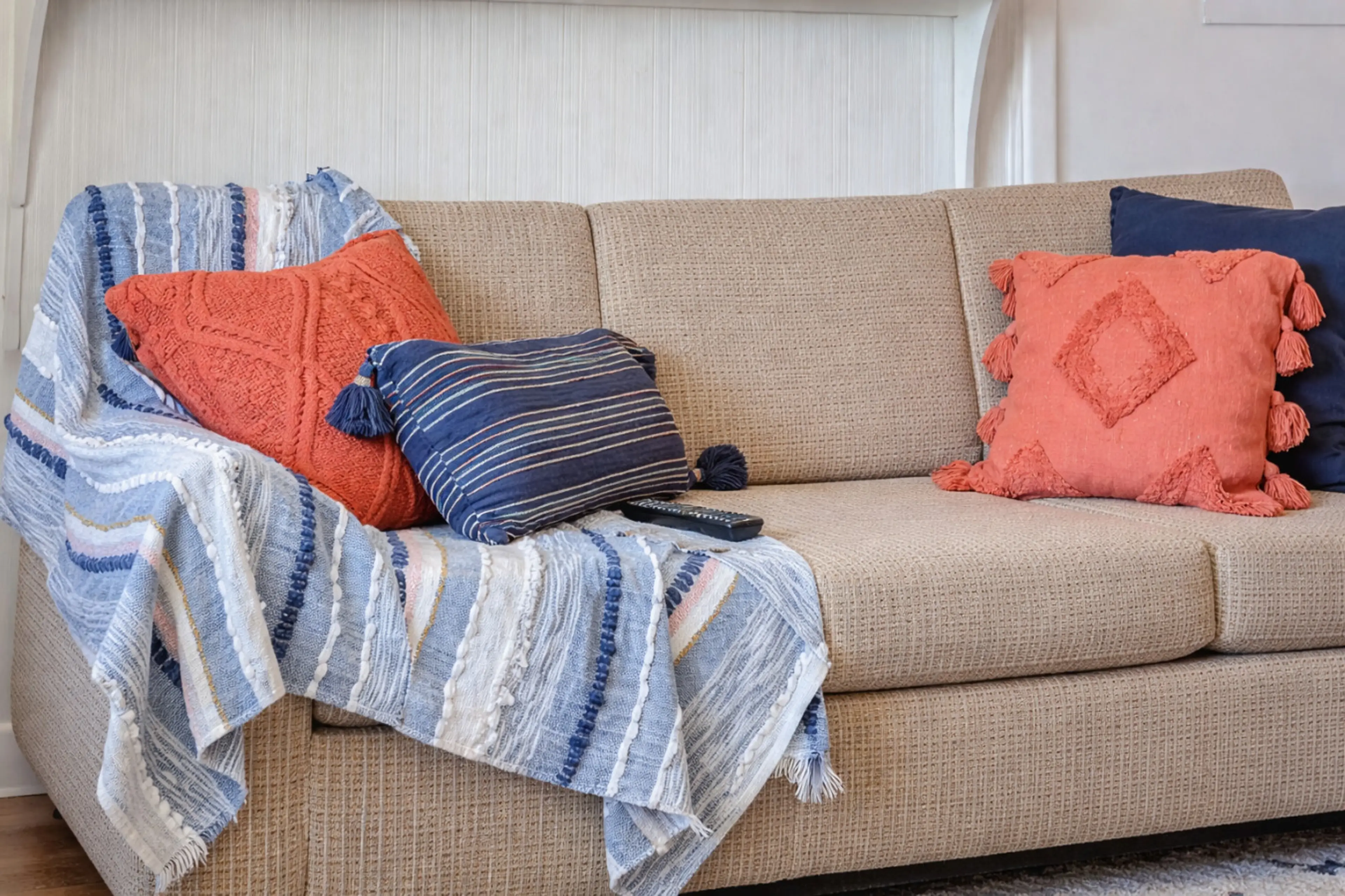 Plush pillows and soft throws for relaxing nights in