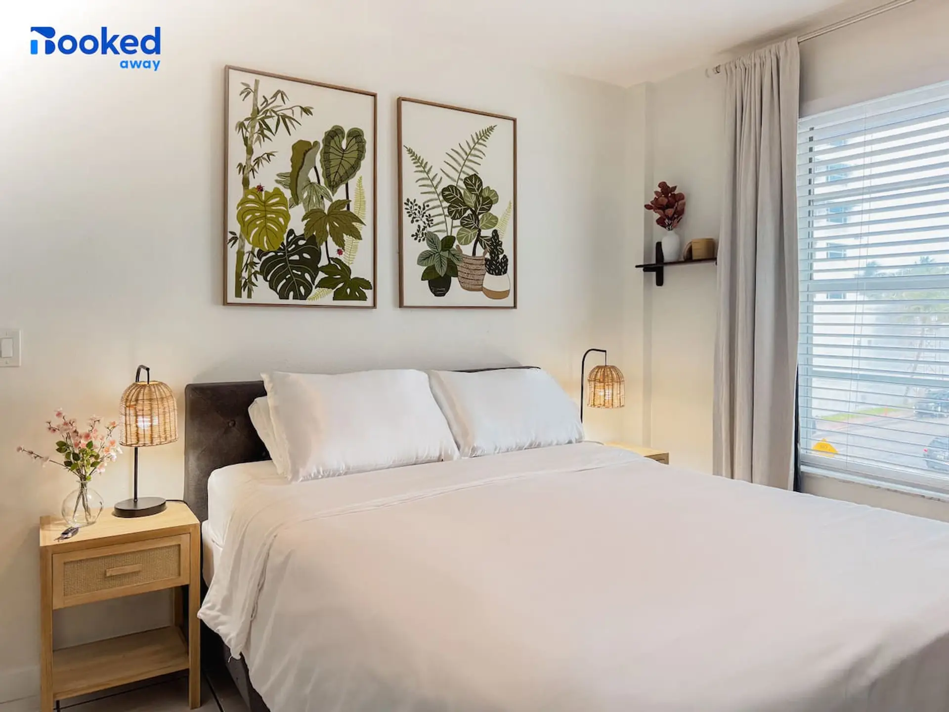 Cozy bedroom with comfortable queen bed