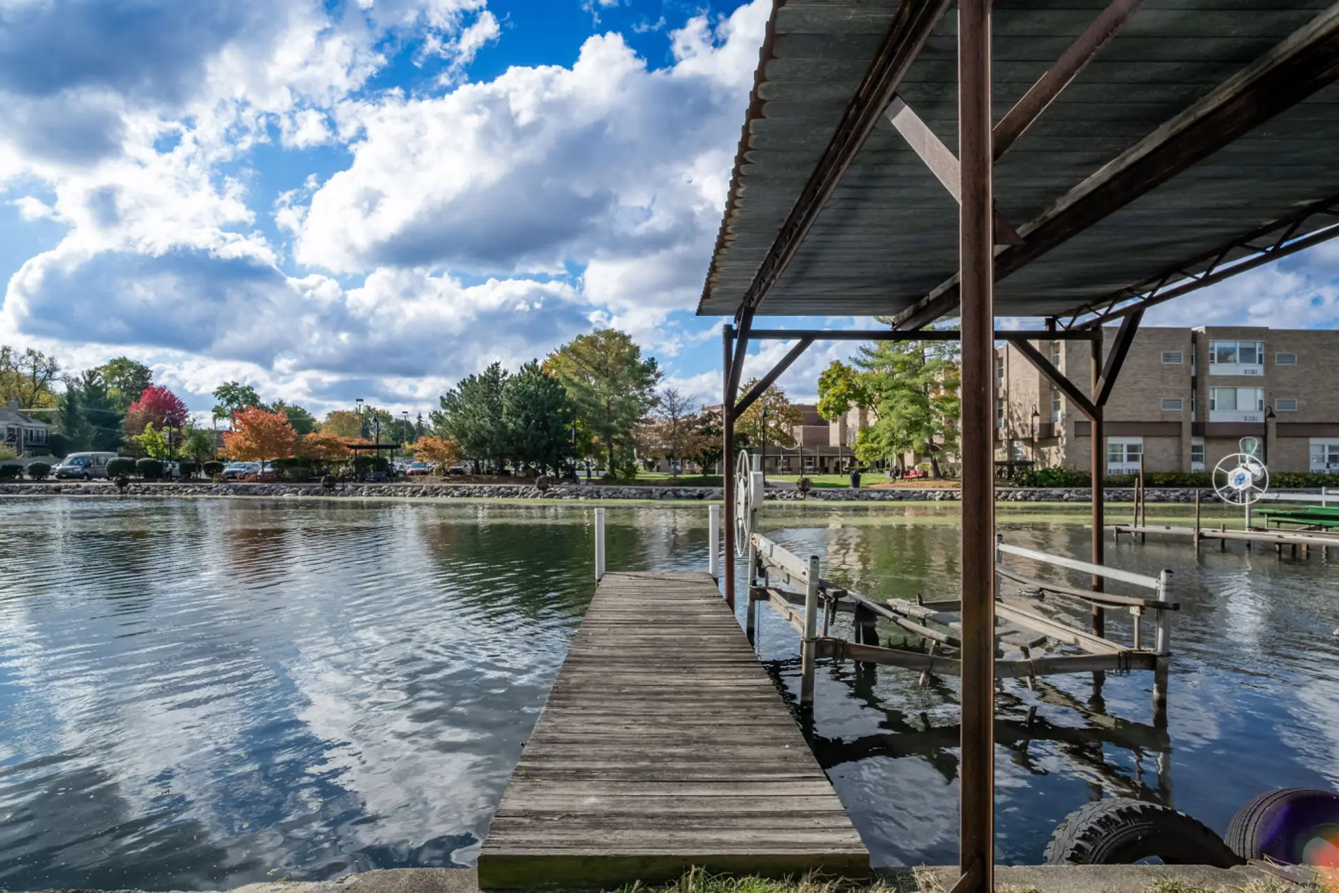 Beautiful view from our back yard to McHenry Riverwalk