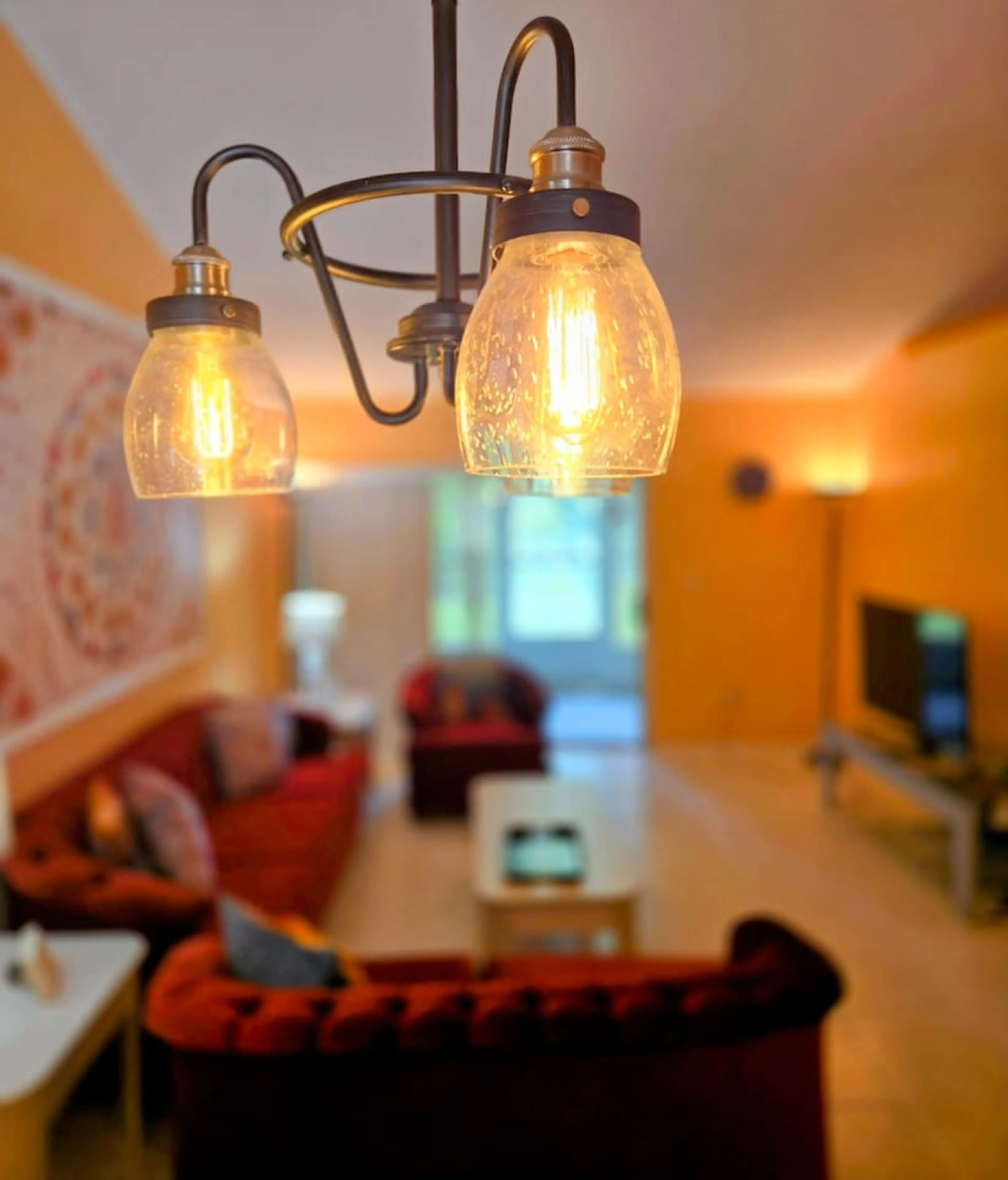 Cozy light in our living space at our Kissimmee Home near MCO Orlando Airport
