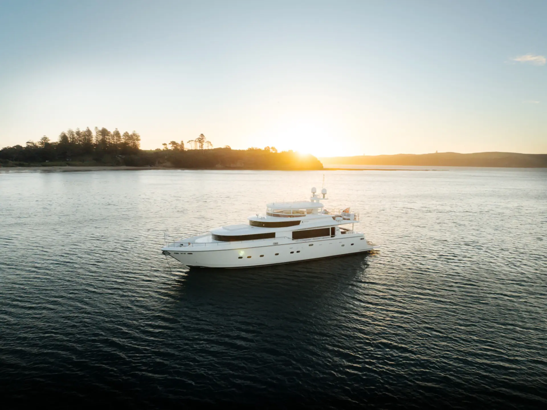 WW anchored at sunset.