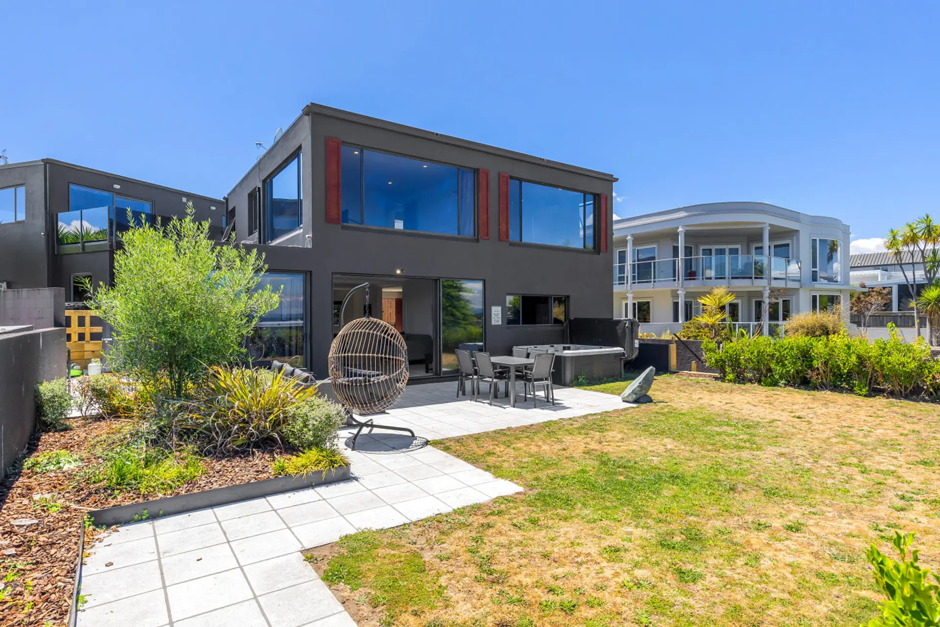 Large Outdoor Area with Dining, Seating & Hot Pool