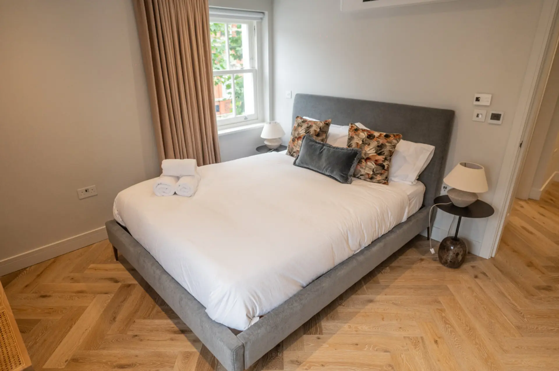 King size bed, built in double wardrobes