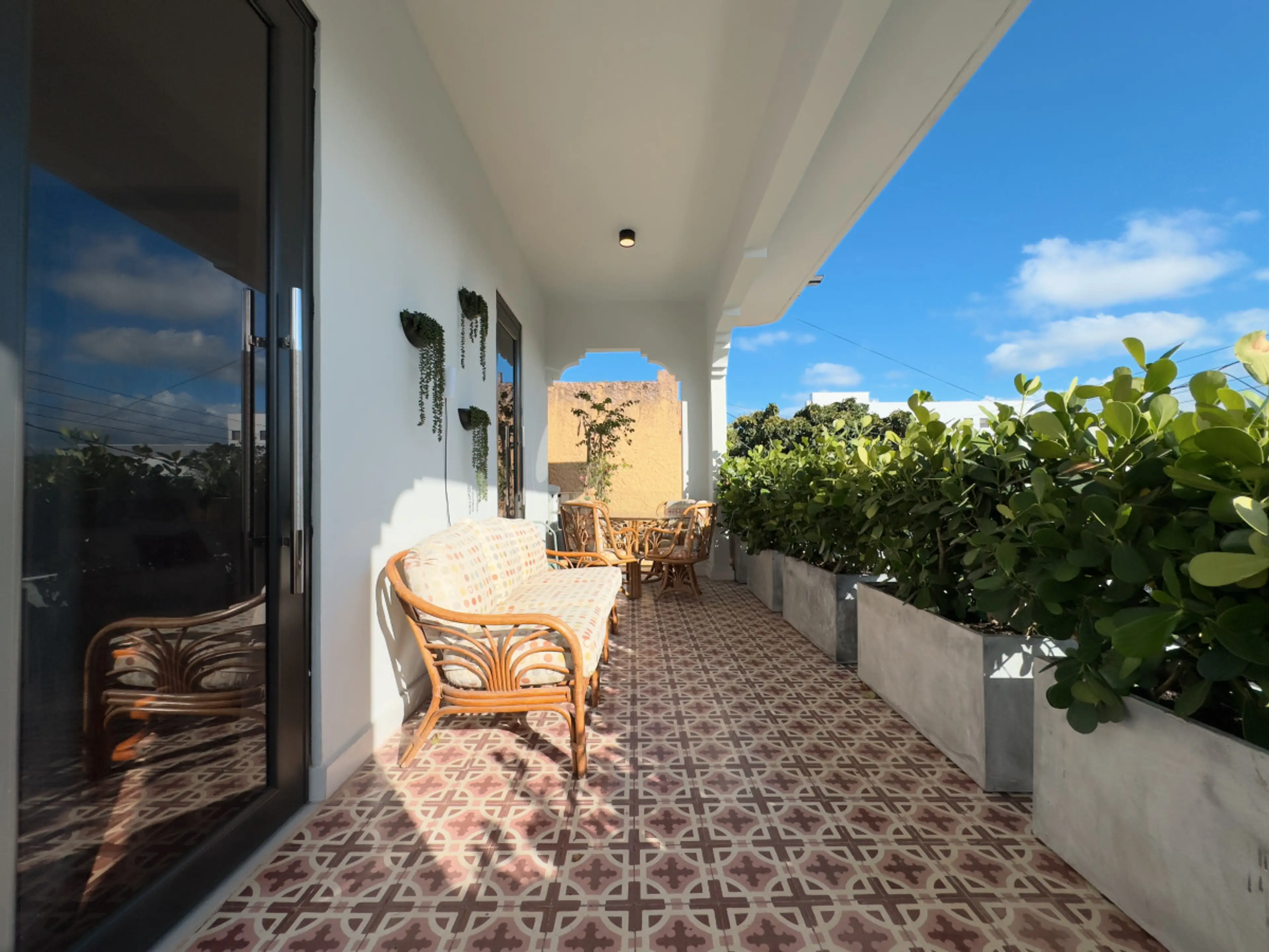Private balcony with exterior furniture