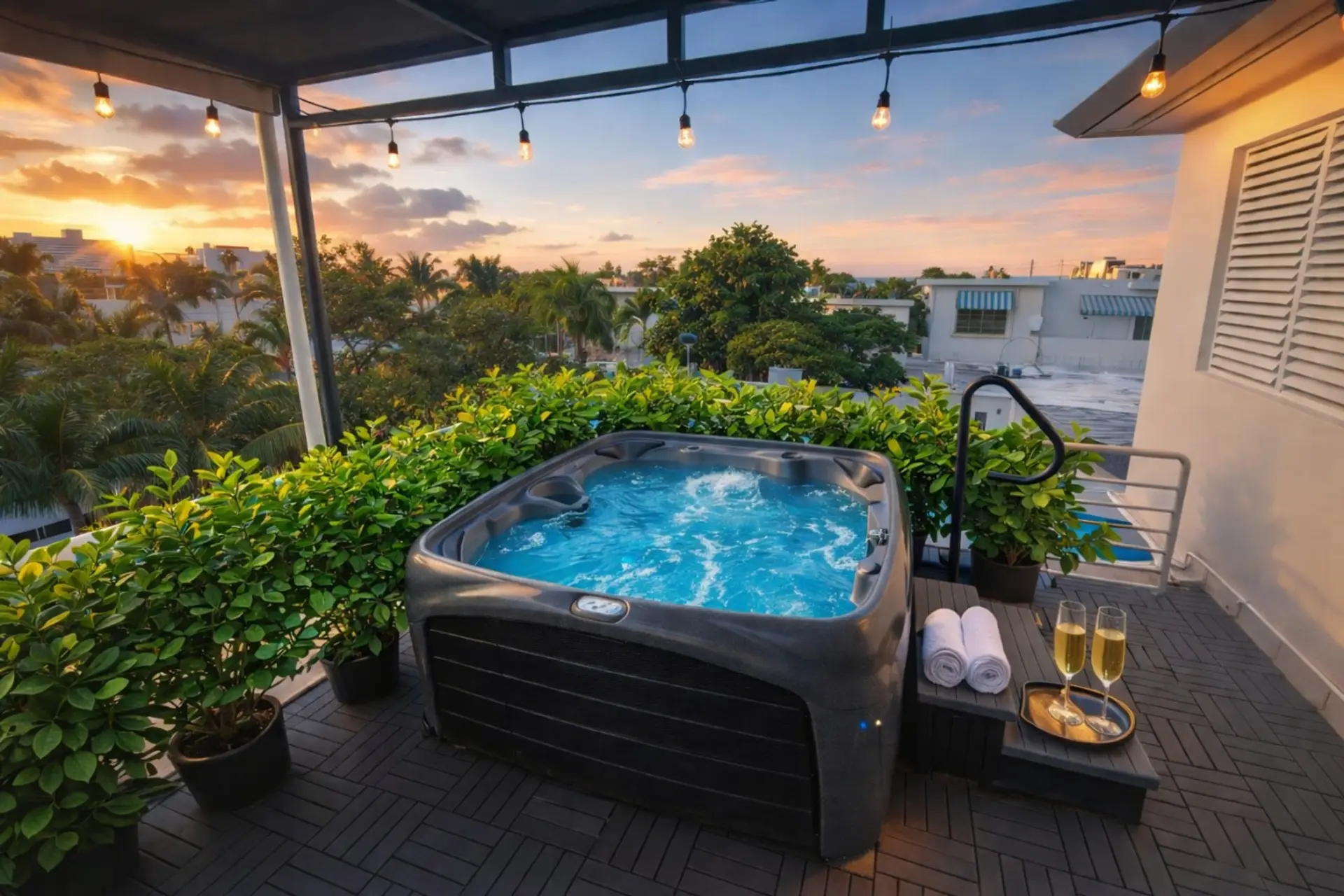Private hot tub