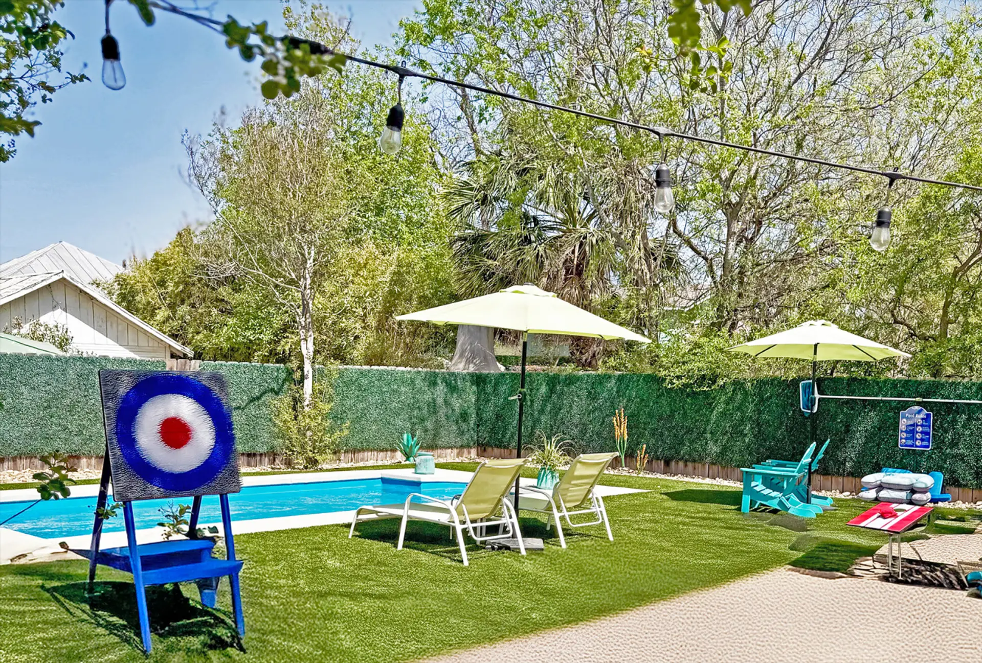 Fenced backyard