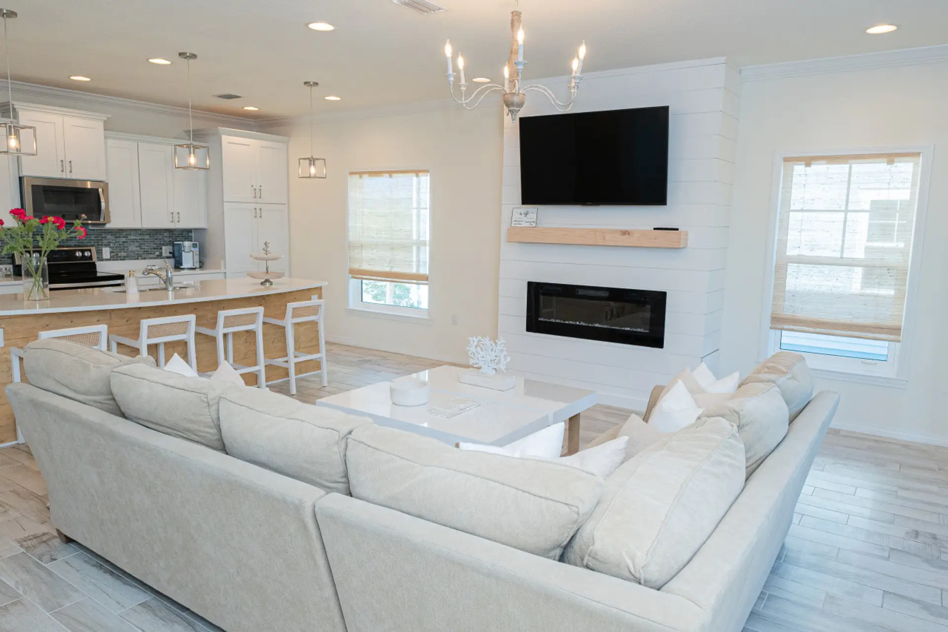 Your home away from home awaits with this stylishly designed space, featuring a seamless flow between the living room and fully equipped kitchen.