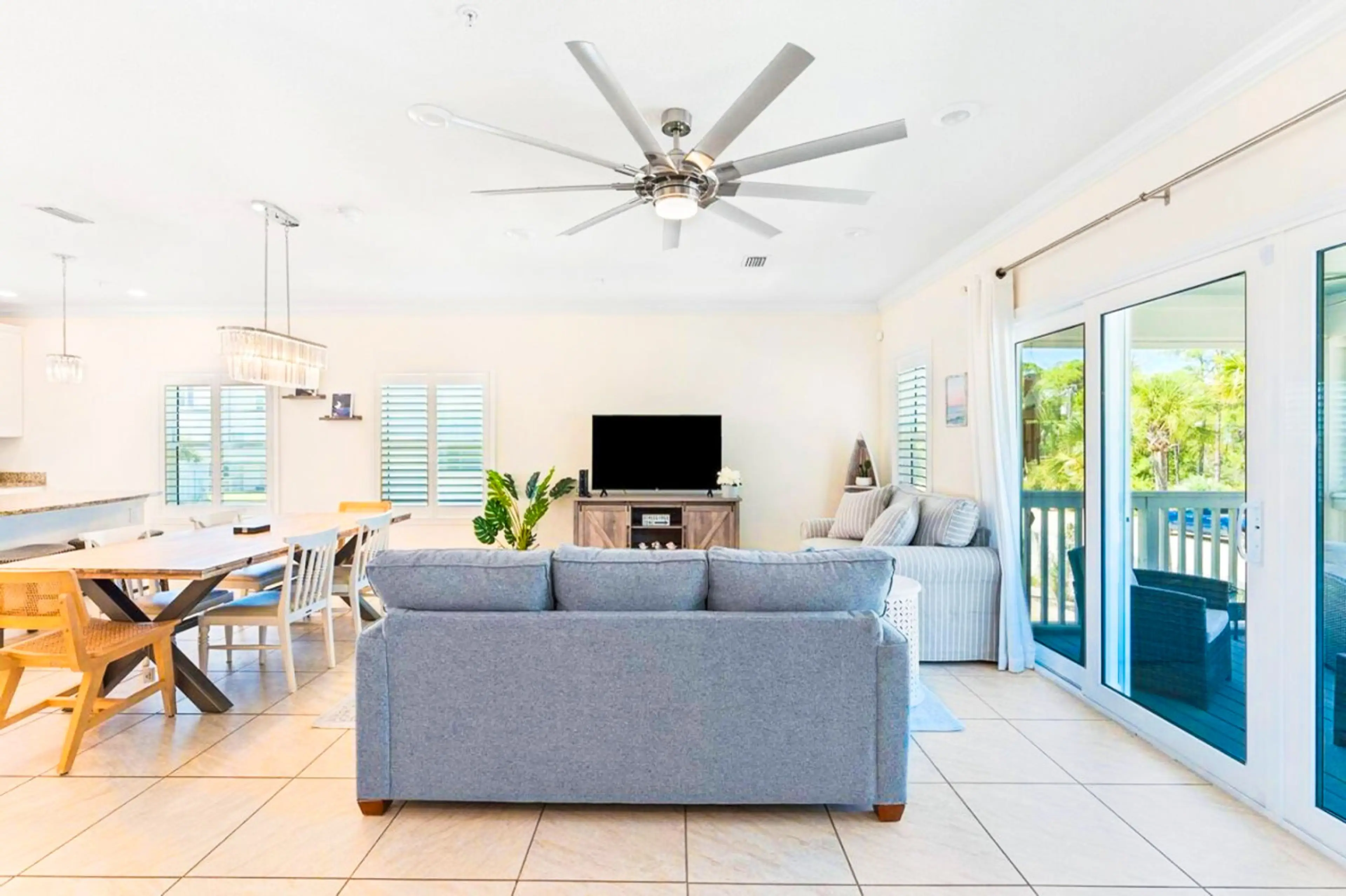 Unwind in style in our bright and airy living area, perfect for relaxing or enjoying meals together in the adjacent dining area.